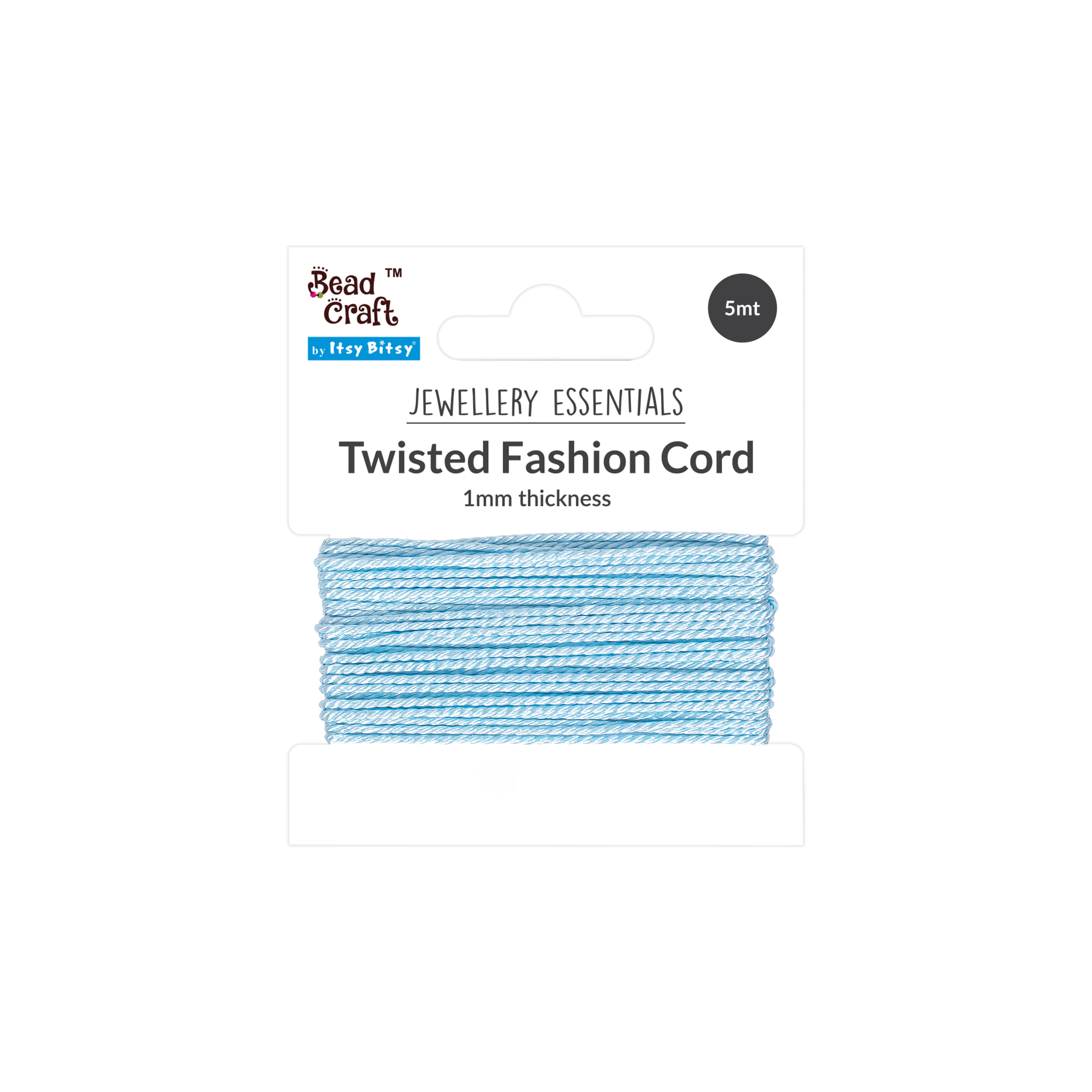 Nylon Twisted Cord 0.5mm Aqua Blue 5mtr