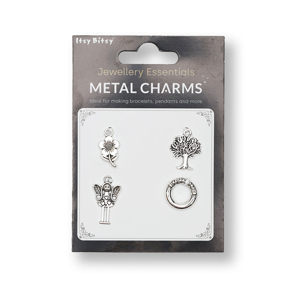 Metal Charms Tree Angel 4PC