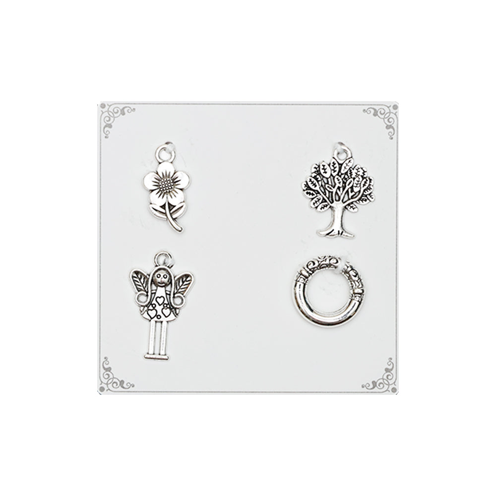 Metal Charms Tree Angel 4PC