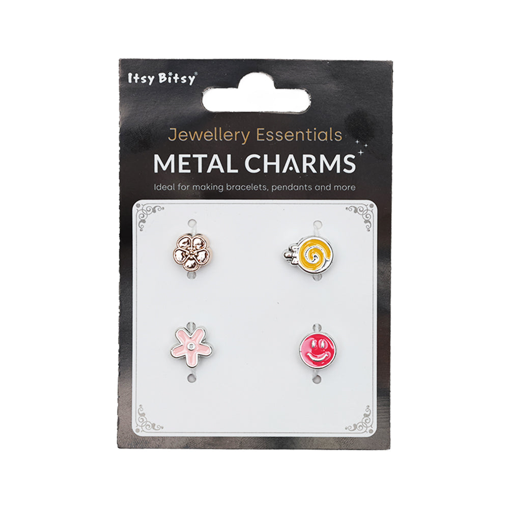 Metal Charms Floral Joy 4PC