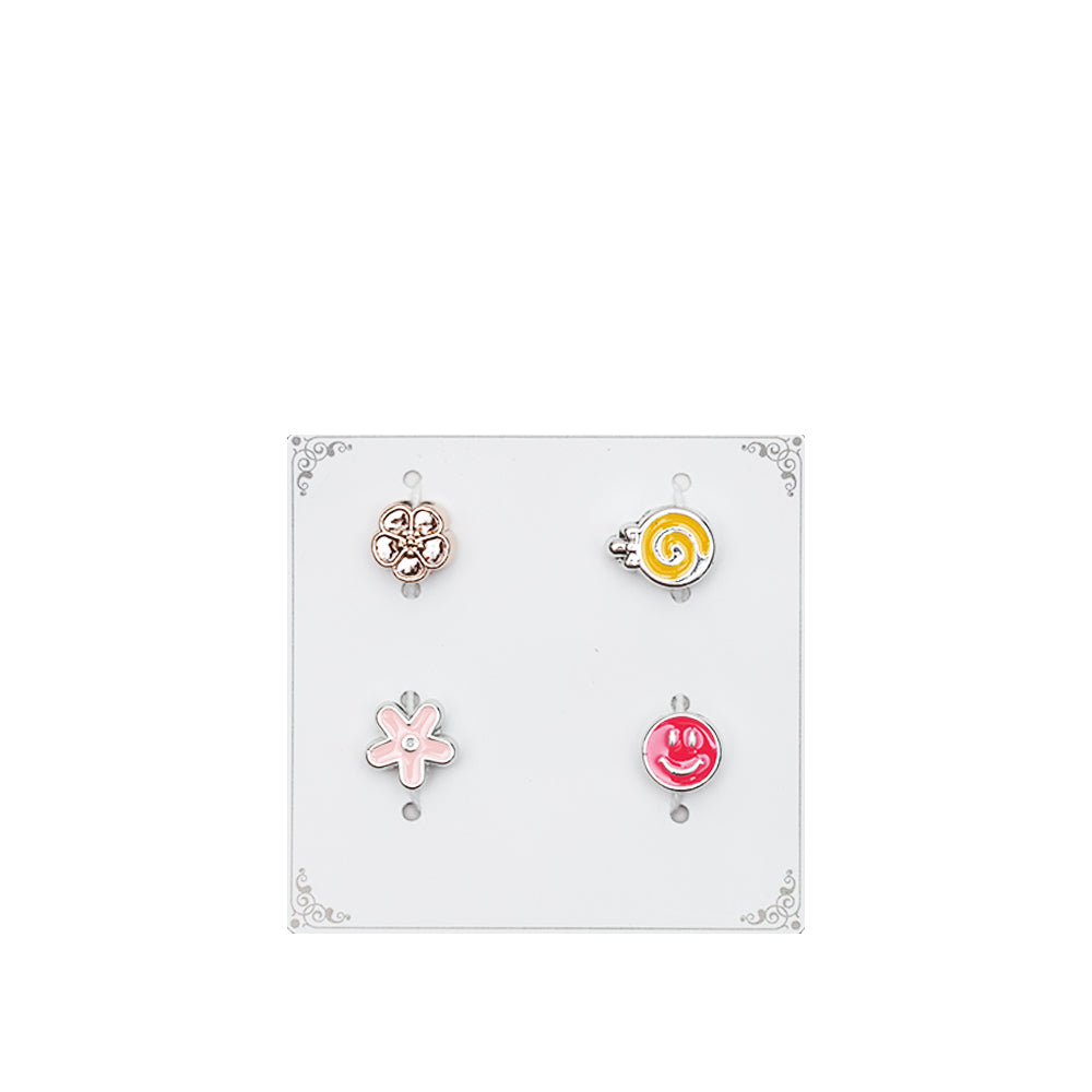 Metal Charms Floral Joy 4PC