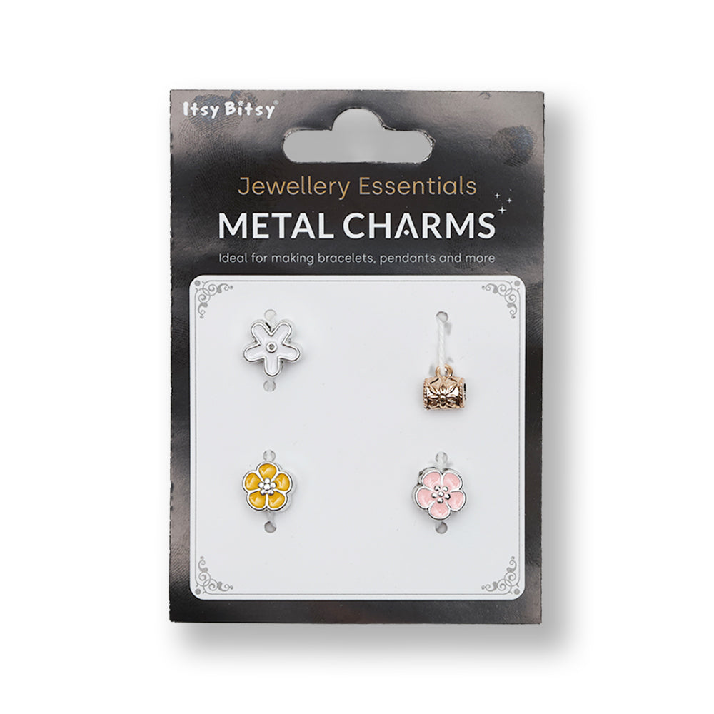 Metal Charms Floral Delight 4PC