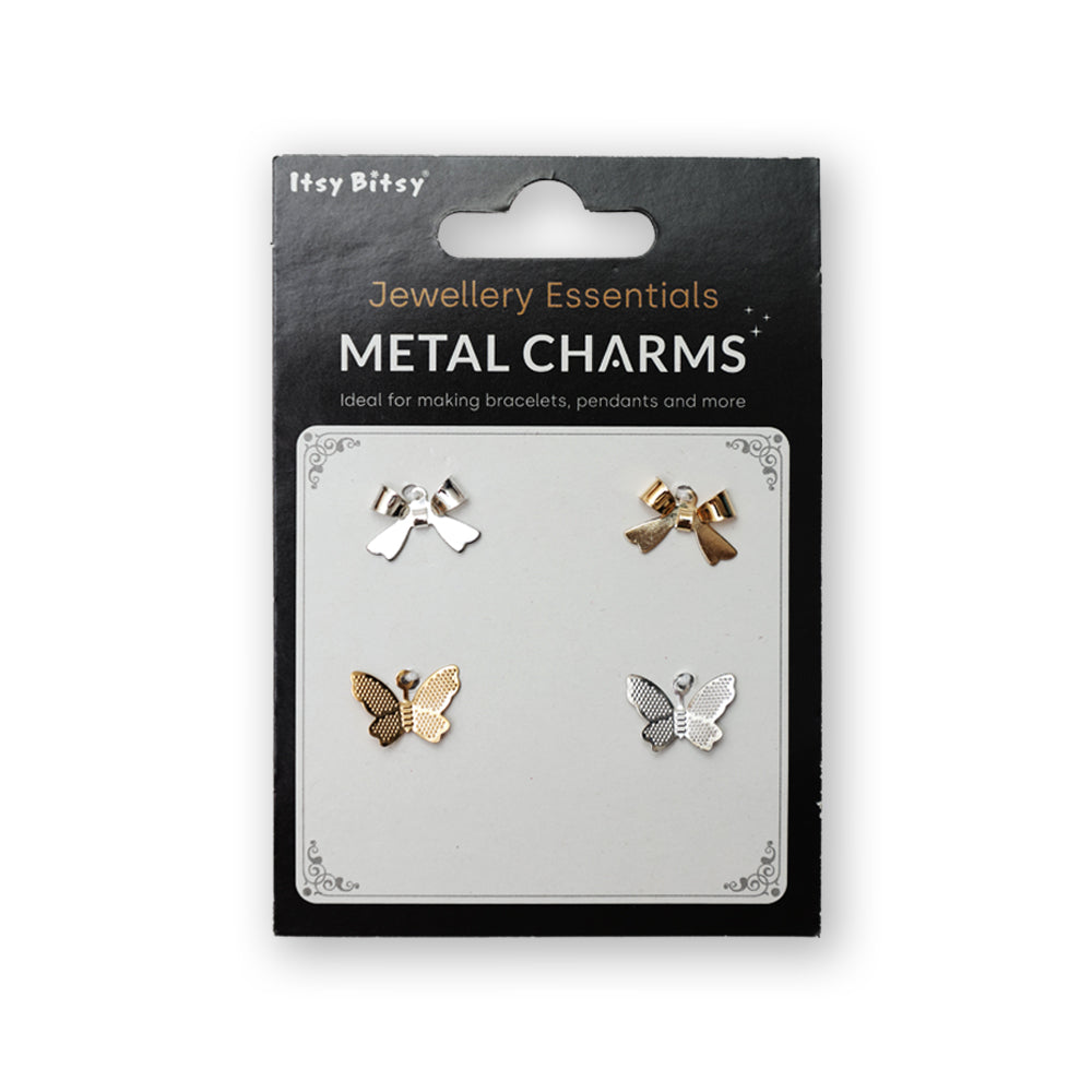Metal Charms Butterfly Bow 4PC