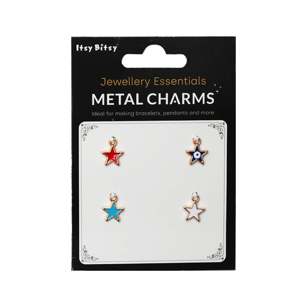 Metal Charms Stars 4PC