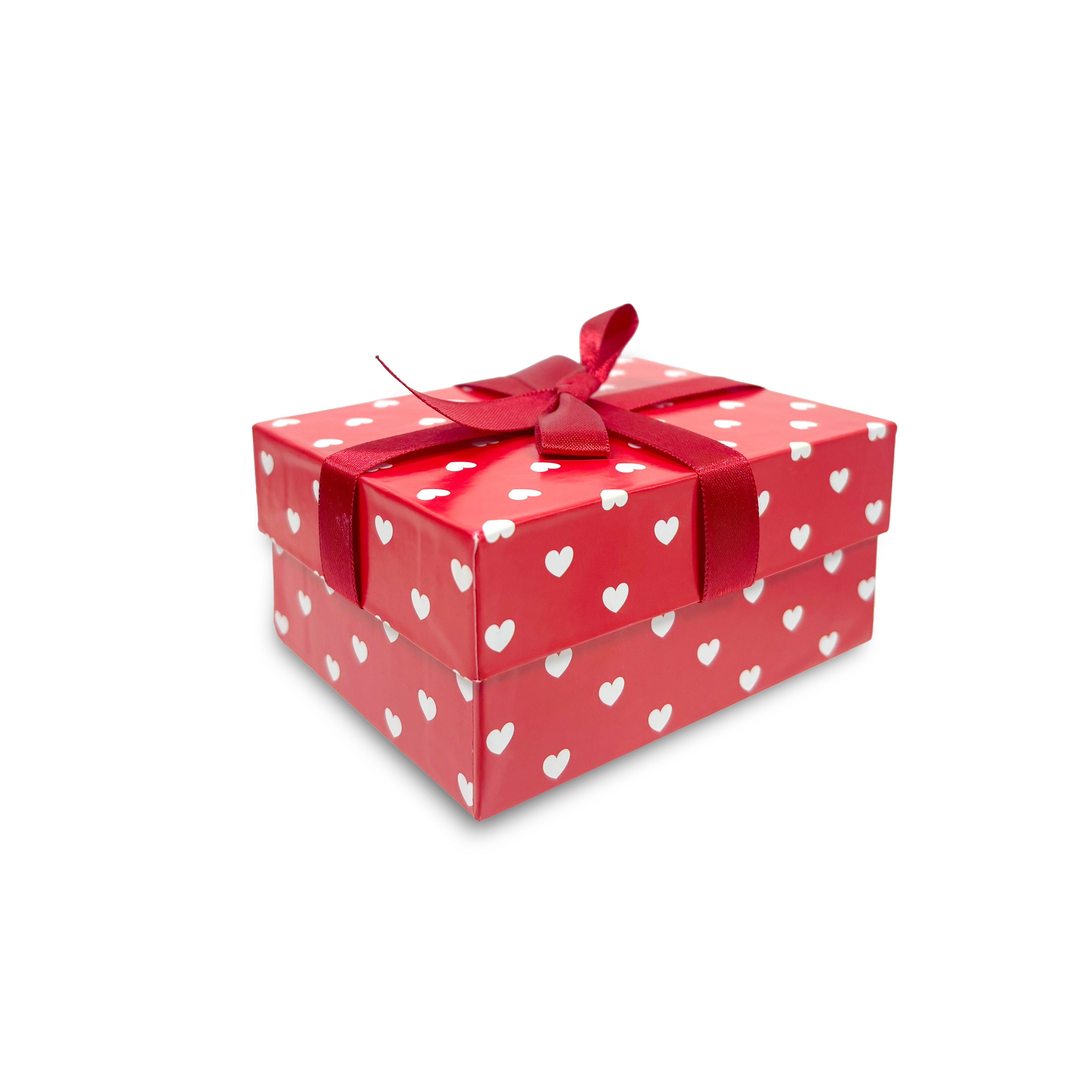 Gift Box Loving Hearts Red and white L10.5 x W8 x D5.4cm 1pc