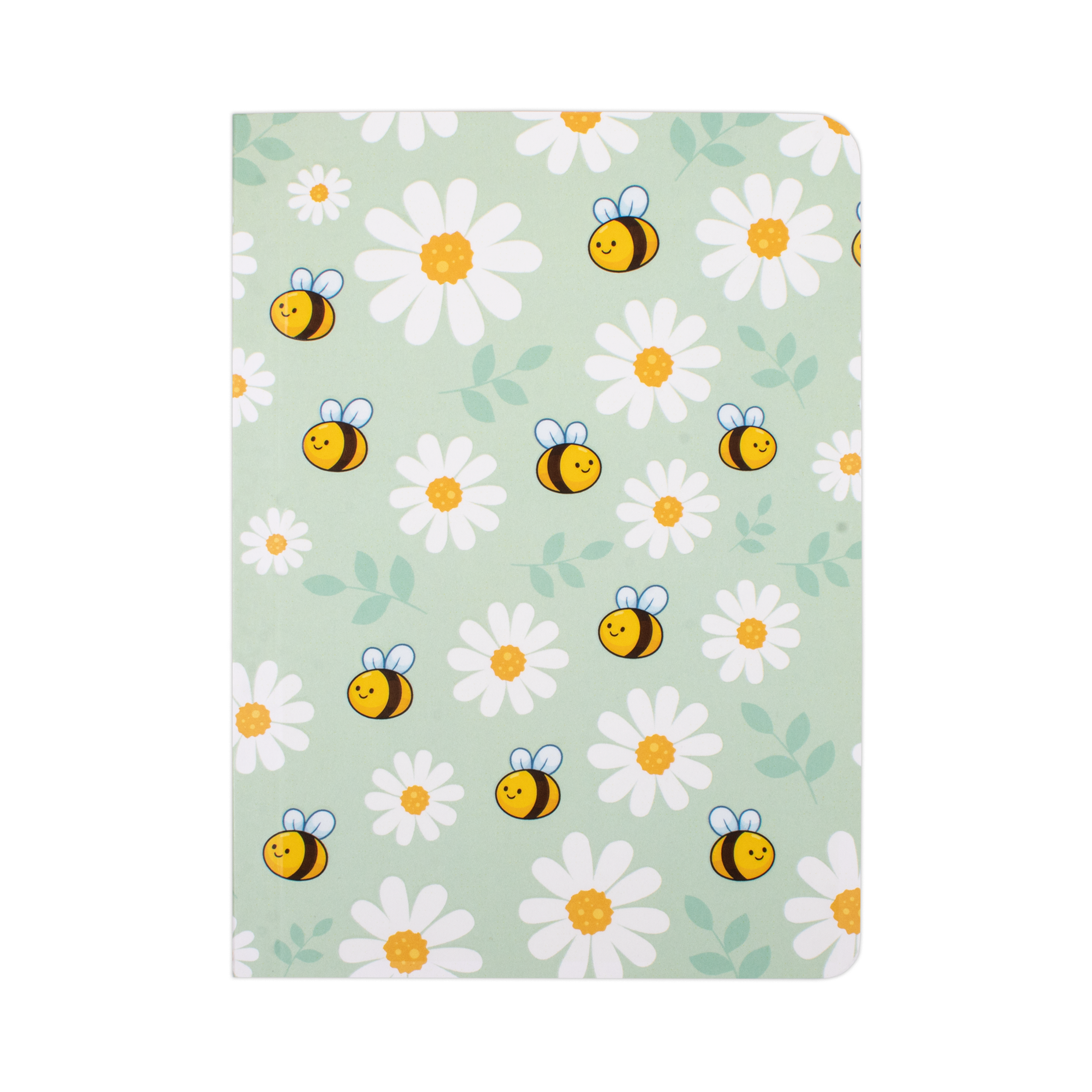 Softbound Ruled Notebook Flowers & Bees Edge Printed A6 128pages 100gsm