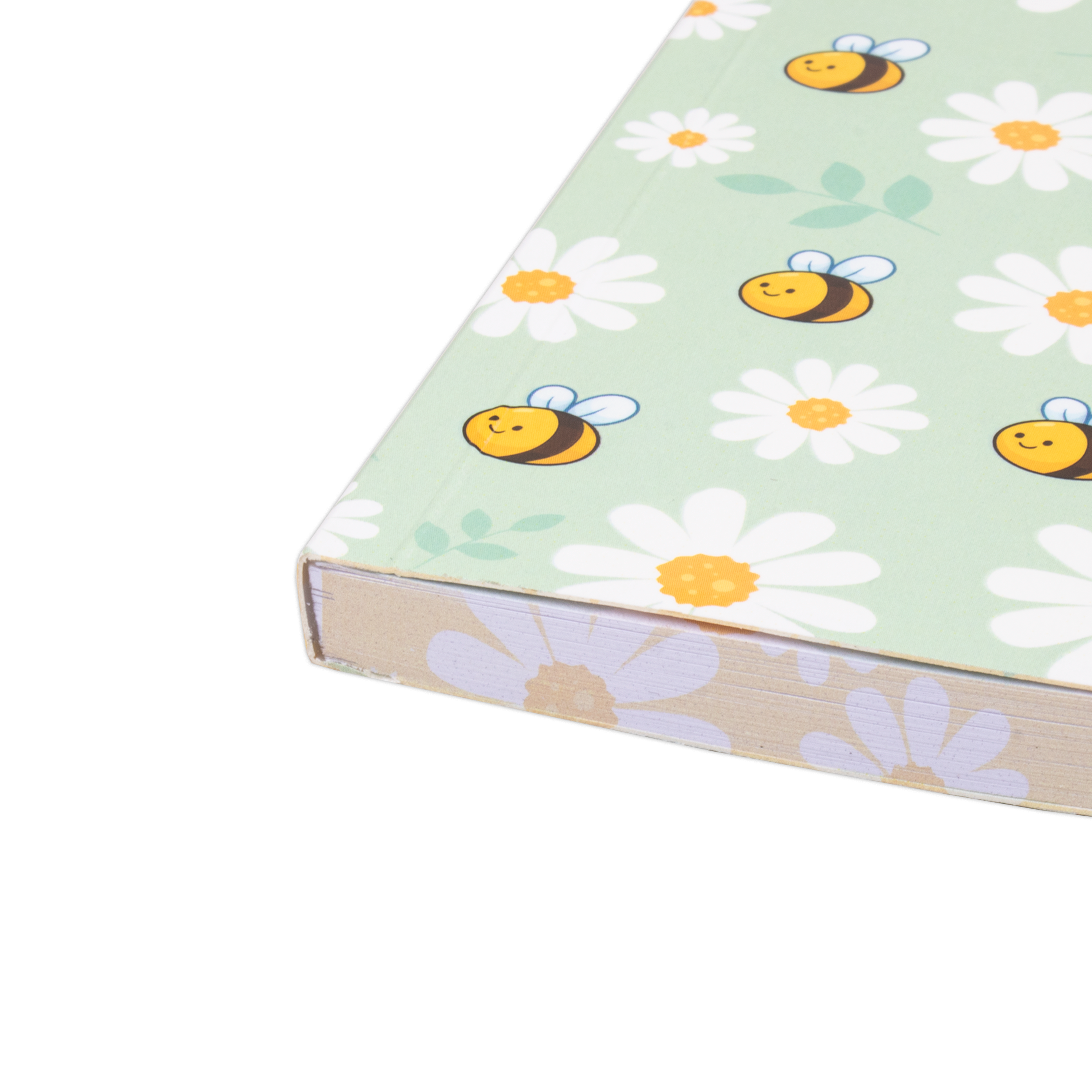 Softbound Ruled Notebook Flowers & Bees Edge Printed A6 128pages 100gsm