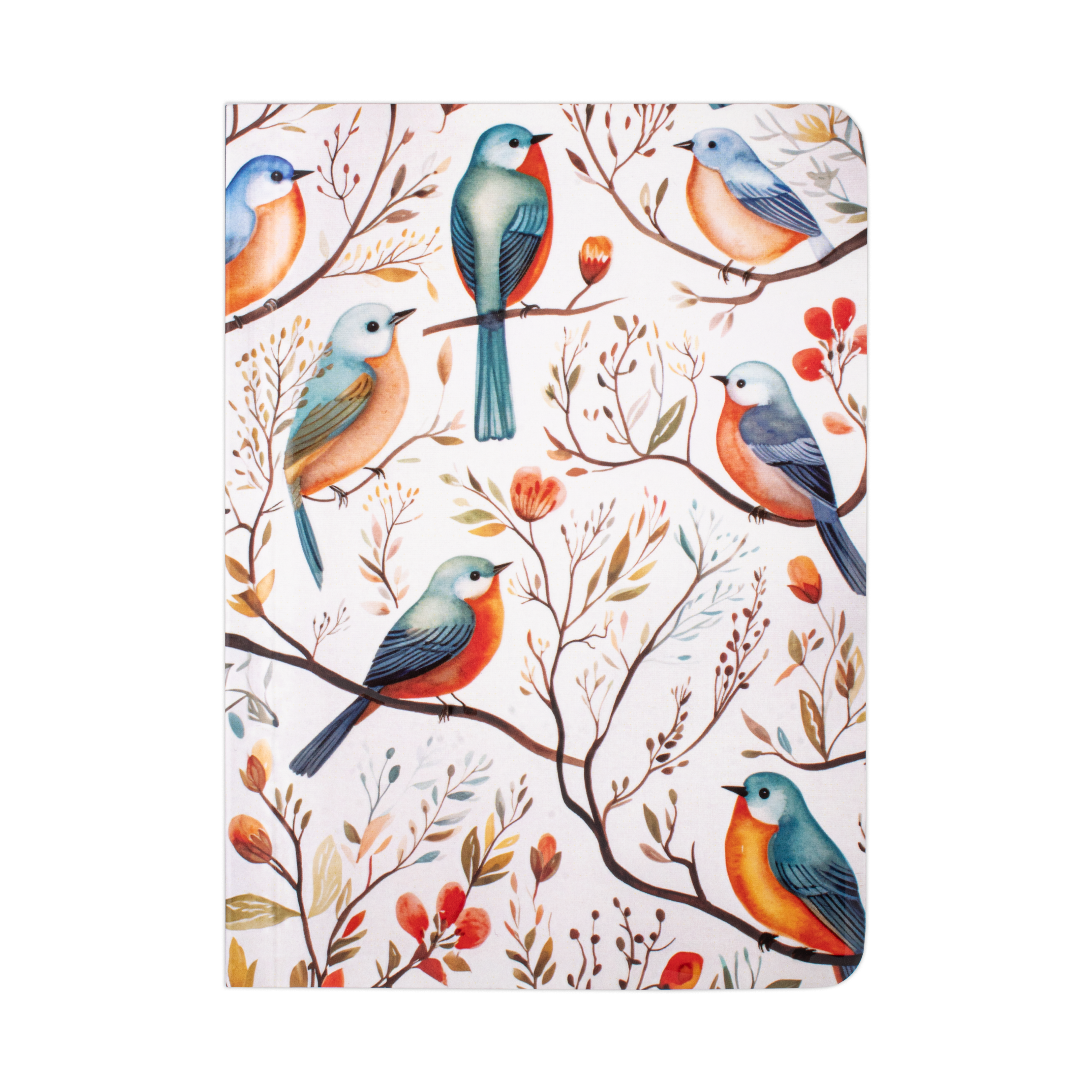 Softbound Ruled Notebook Birds Edge Printed A6 128pages 100gsm