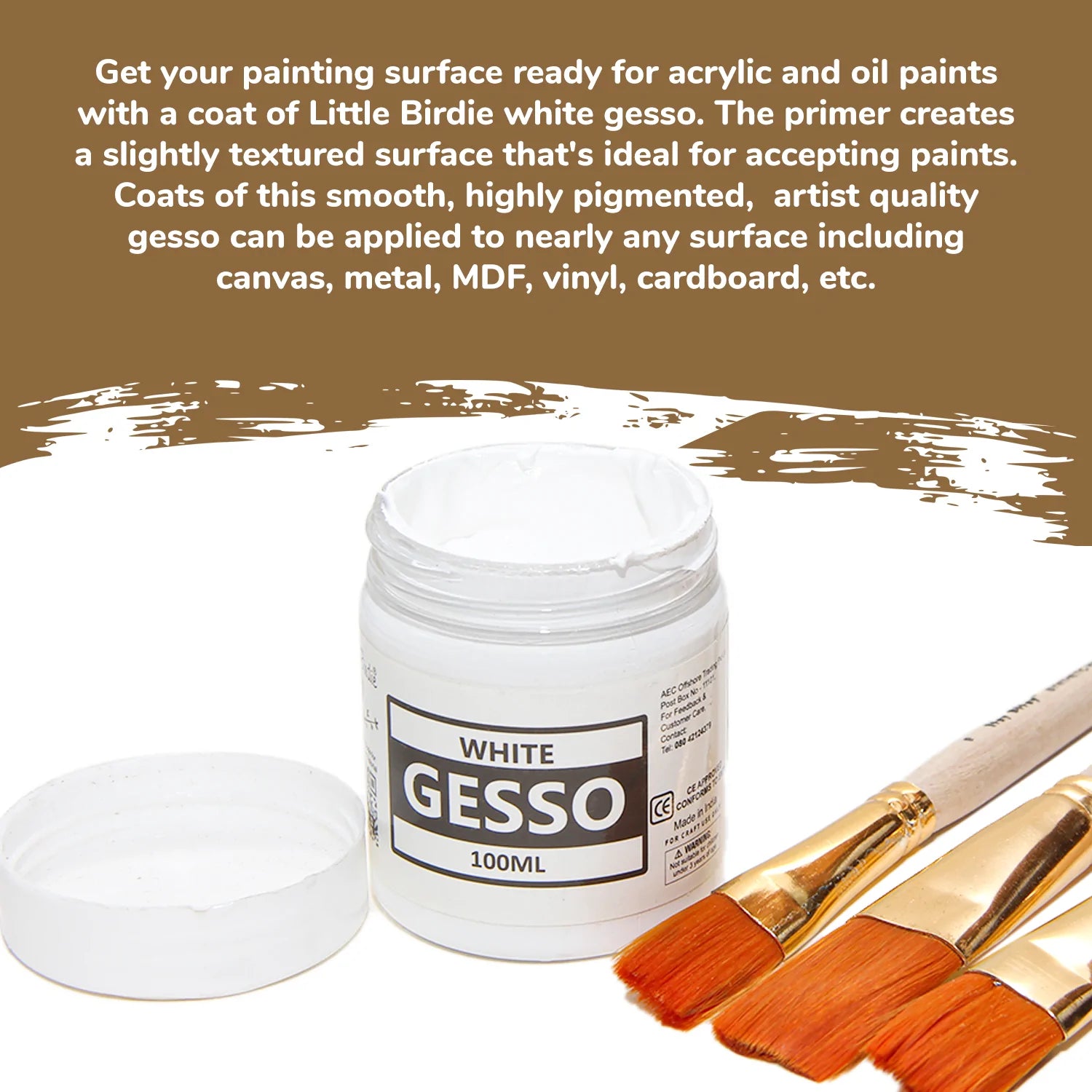 Acrylic Gesso White 100Ml Bottle