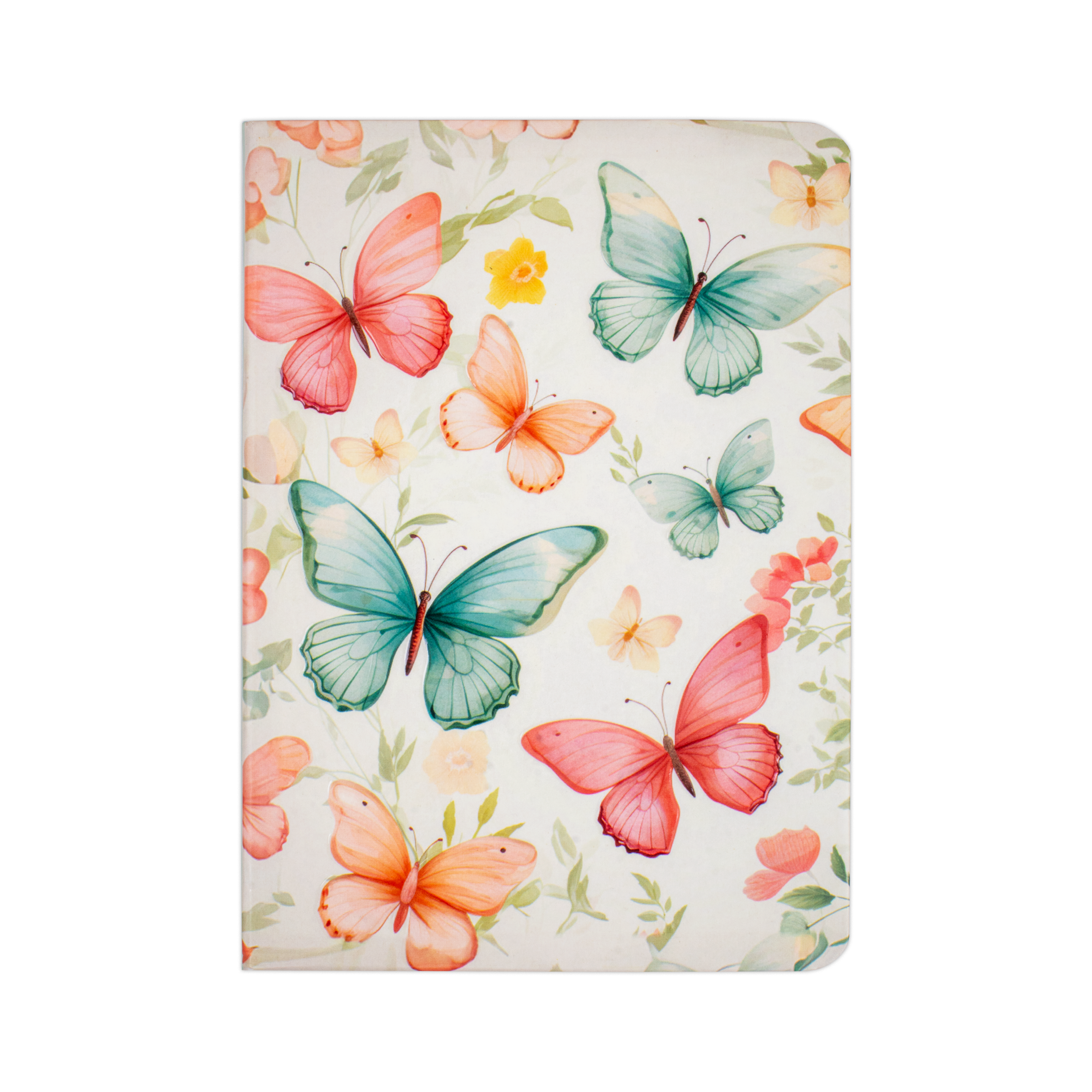 Hardbound Ruled Notebook Butterfly Garden Edge Printed With Elastic Band A6 192pages 100gsm