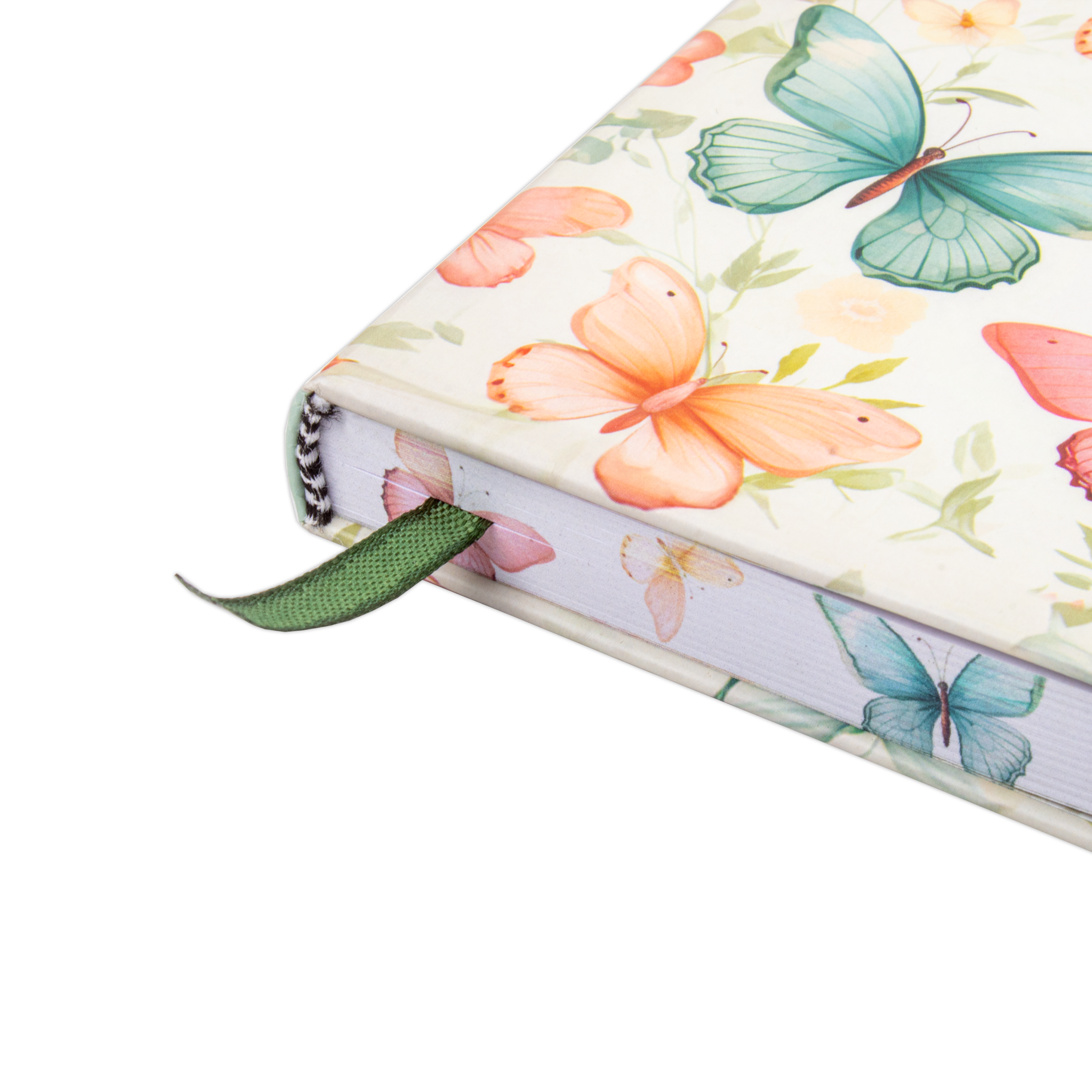 Hardbound Ruled Notebook Butterfly Garden Edge Printed With Elastic Band A6 192pages 100gsm