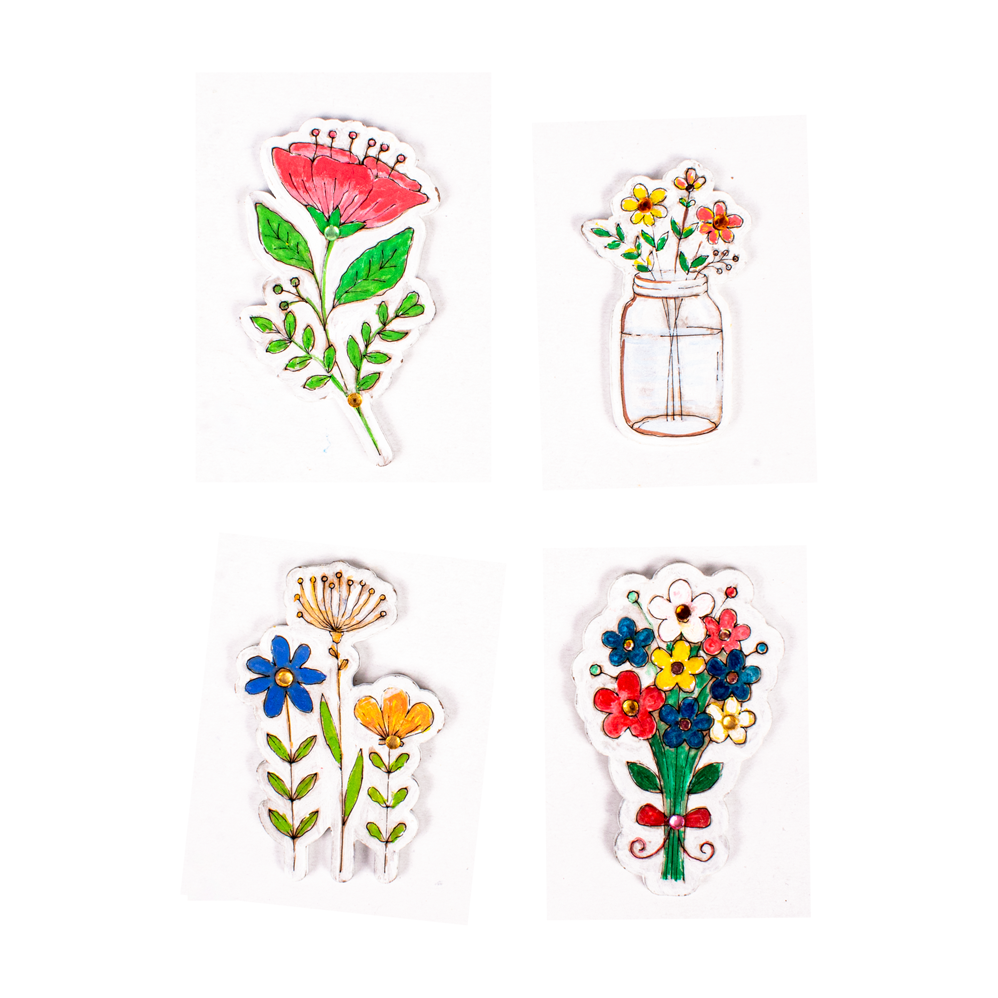 DIY Paint and Make Fridge Magnets Kit- Floral Display, 1 Box