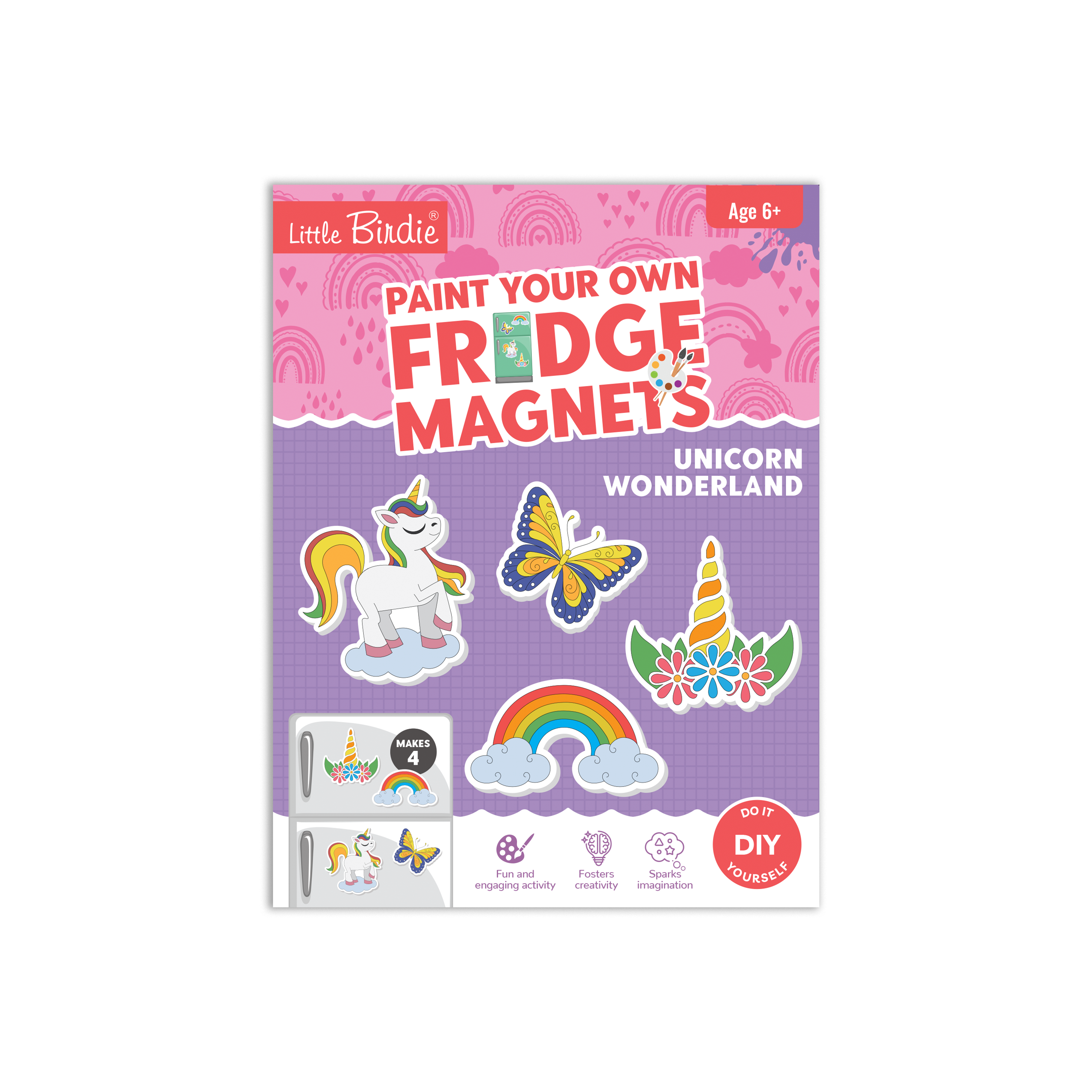 DIY Paint and Make Fridge Magnets Kit - Unicorn Wonderland, 1 Box