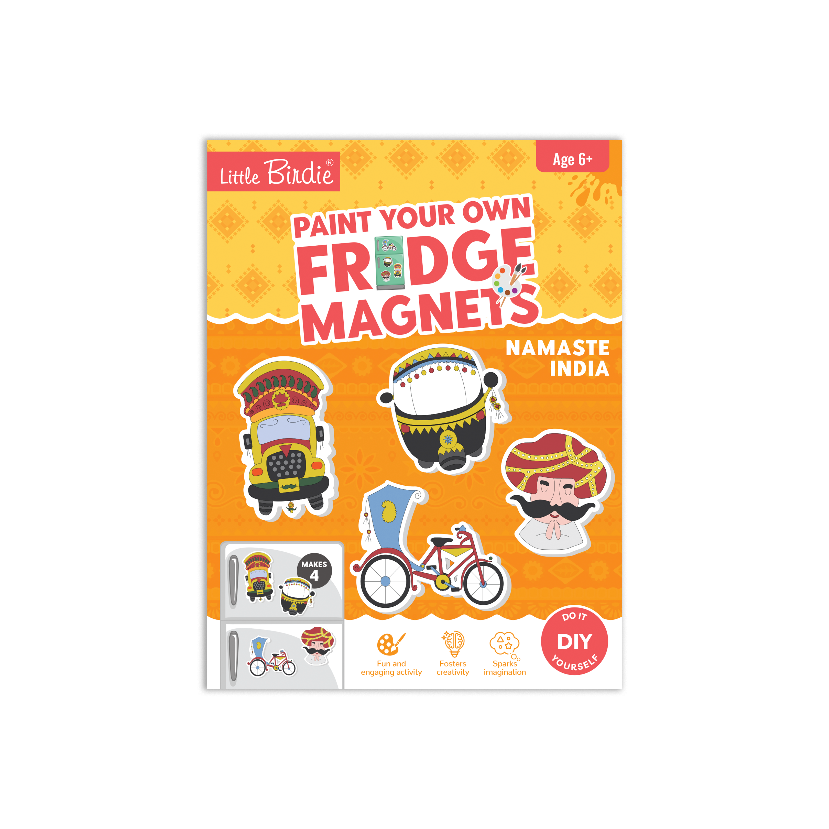 DIY Paint and Make Fridge Magnets Kit - Namaste India, 1 Box