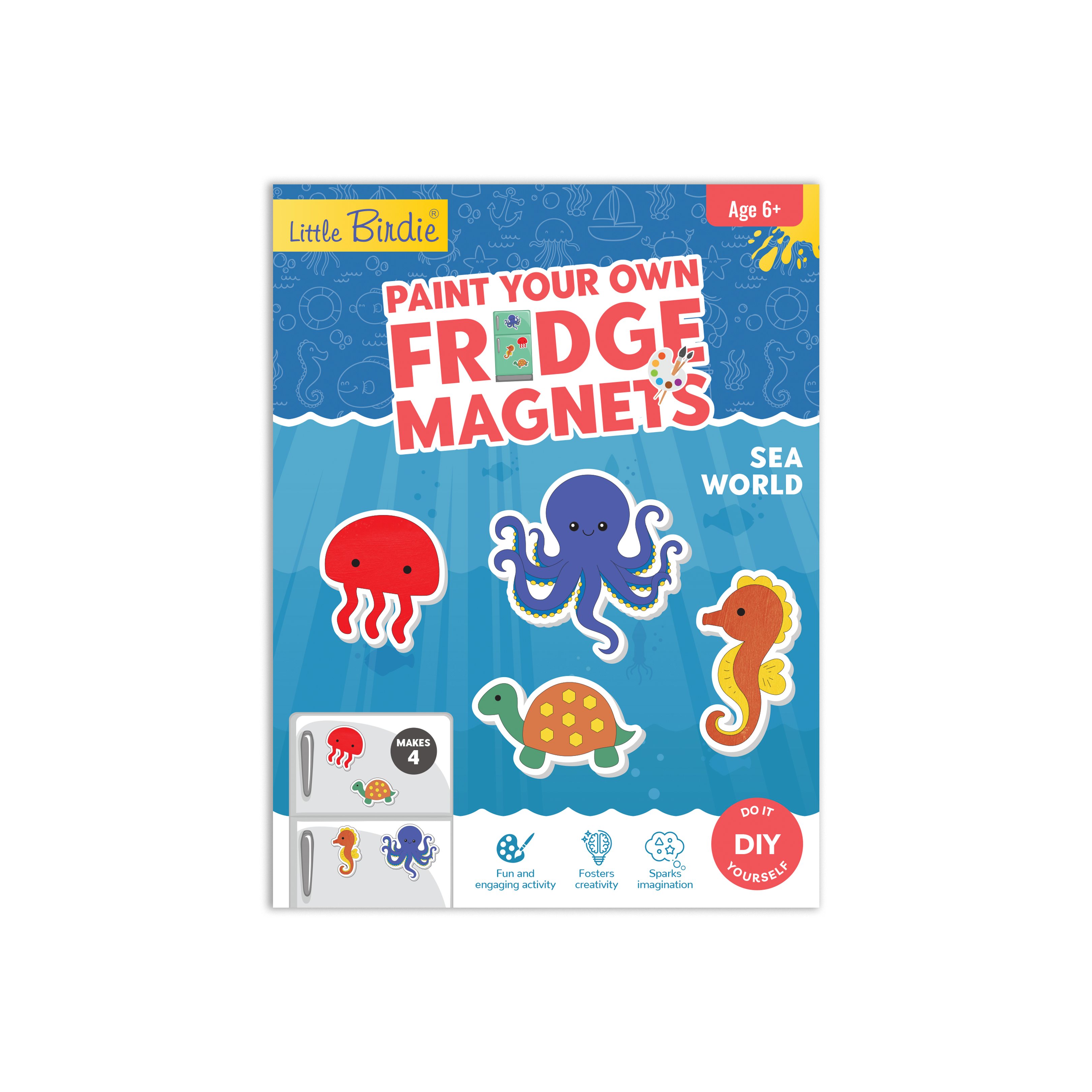 DIY Paint and Make Fridge Magnets Kit - Sea World, 1 Box