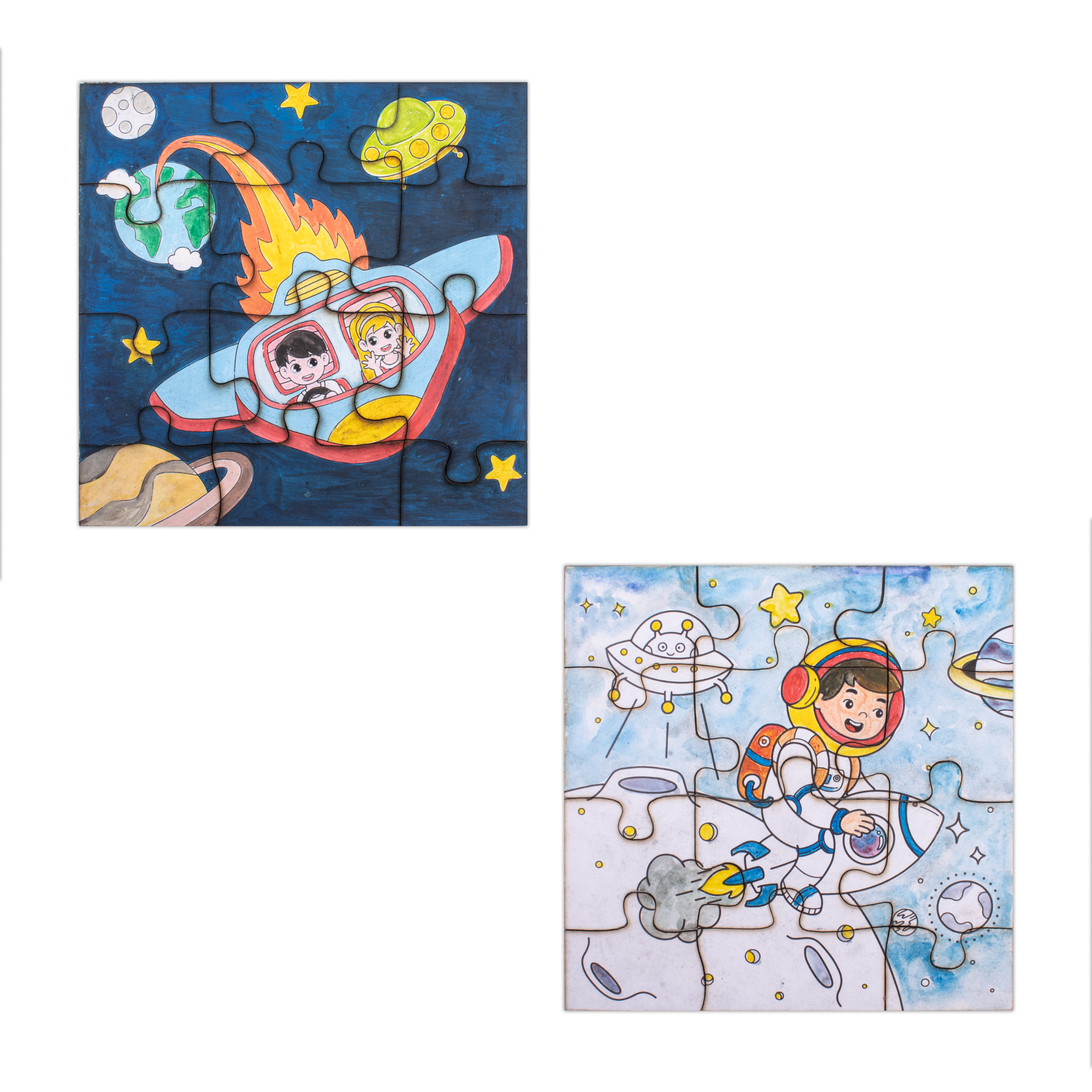 DIY Paint and Play Jigsaw Puzzle Kit - Space Travel, 1 Box