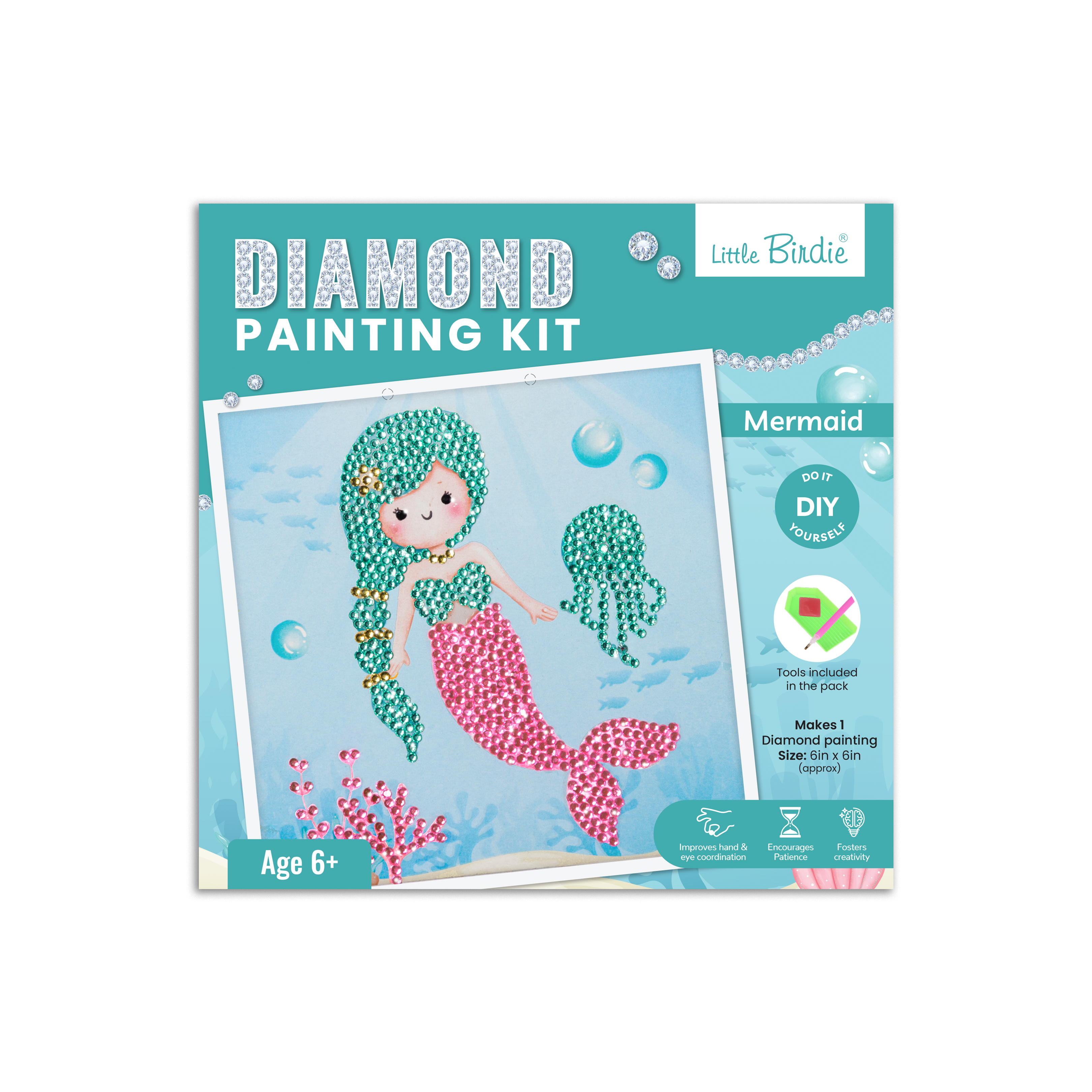 DIY Diamond Painting Kit - Mermaid, 1 Box