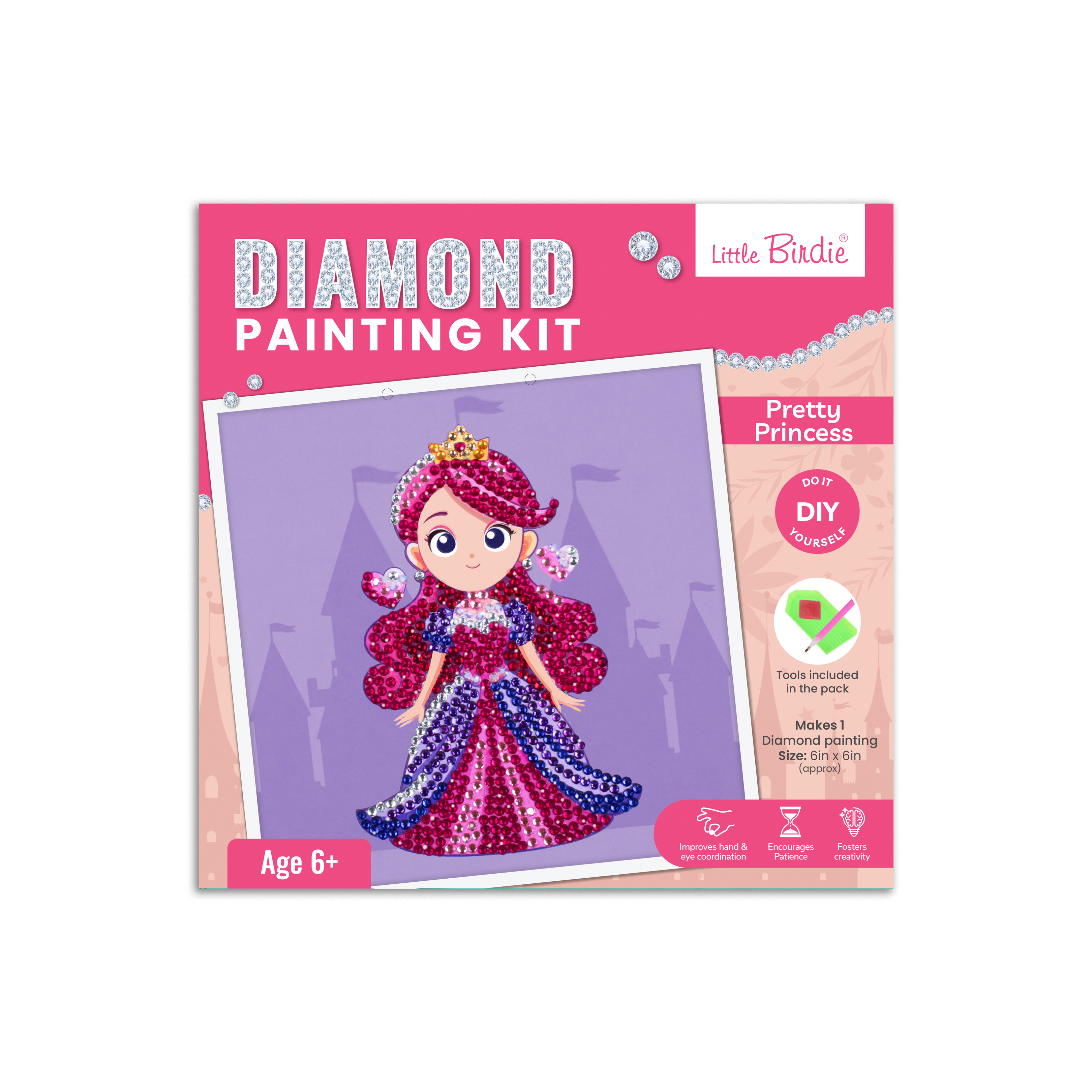 DIY Diamond Painting Kit - Pretty Princess, 1 Box