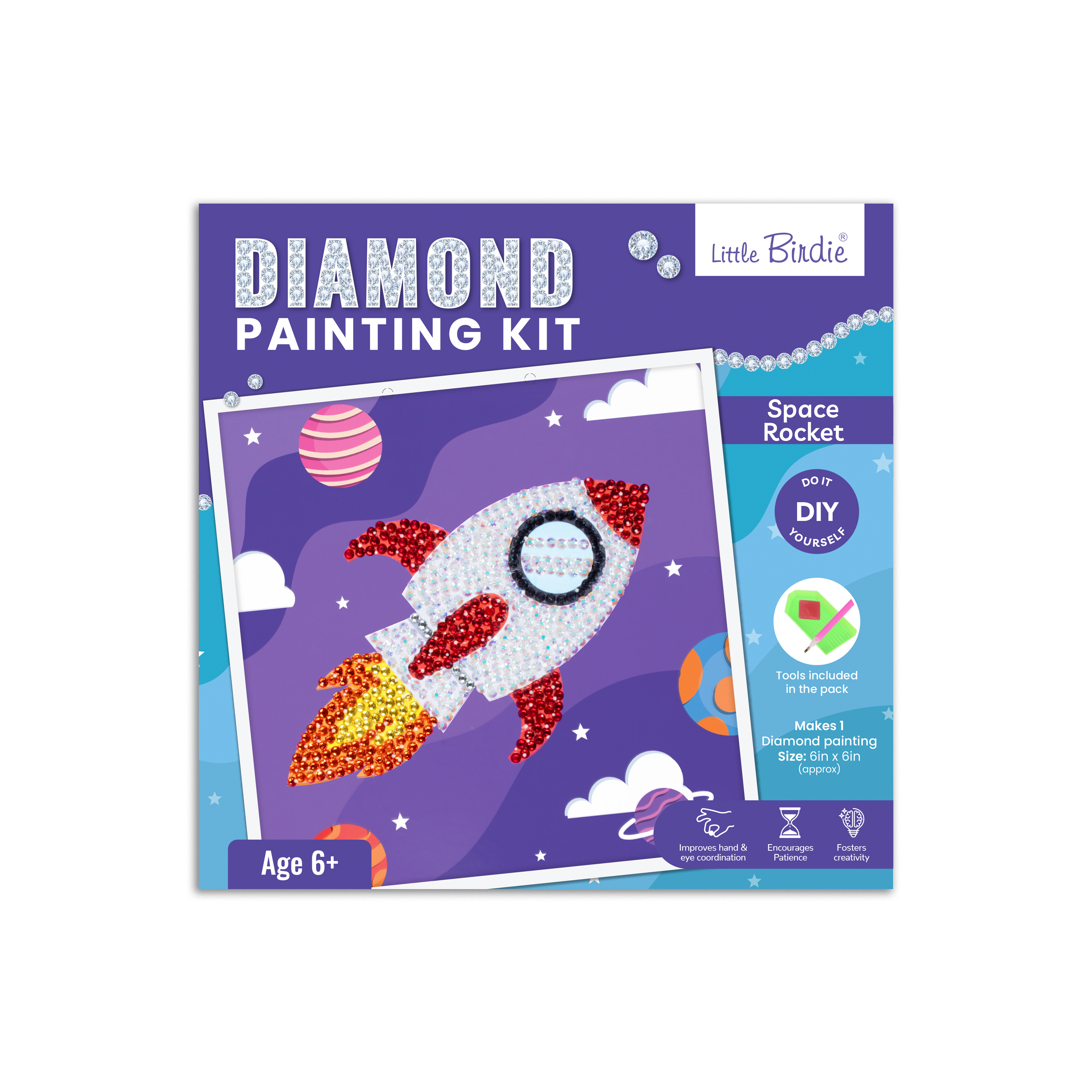 DIY Diamond Painting Kit - Space Rocket, 1 Box