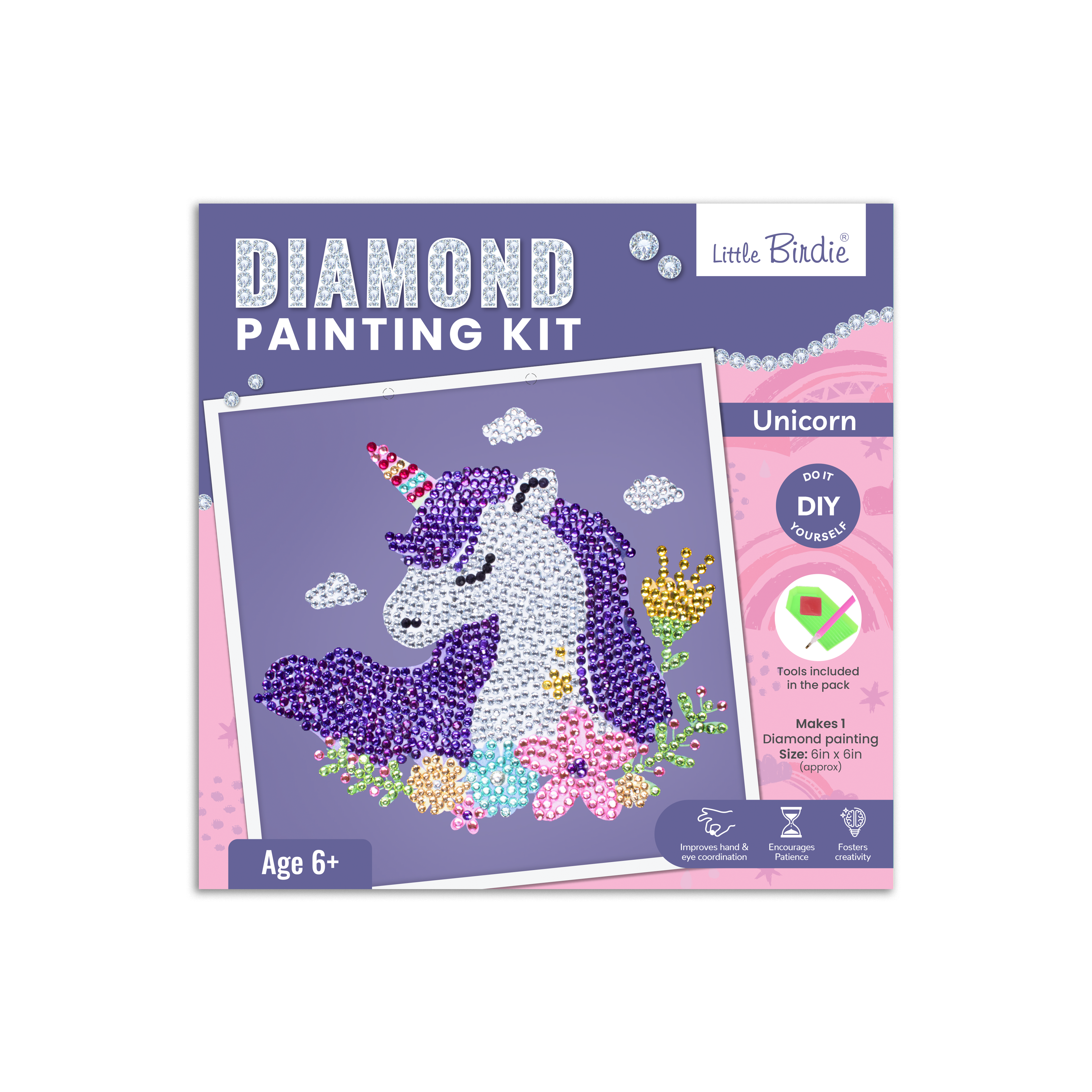 DIY Diamond Painting Kit - Unicorn, 1 Box