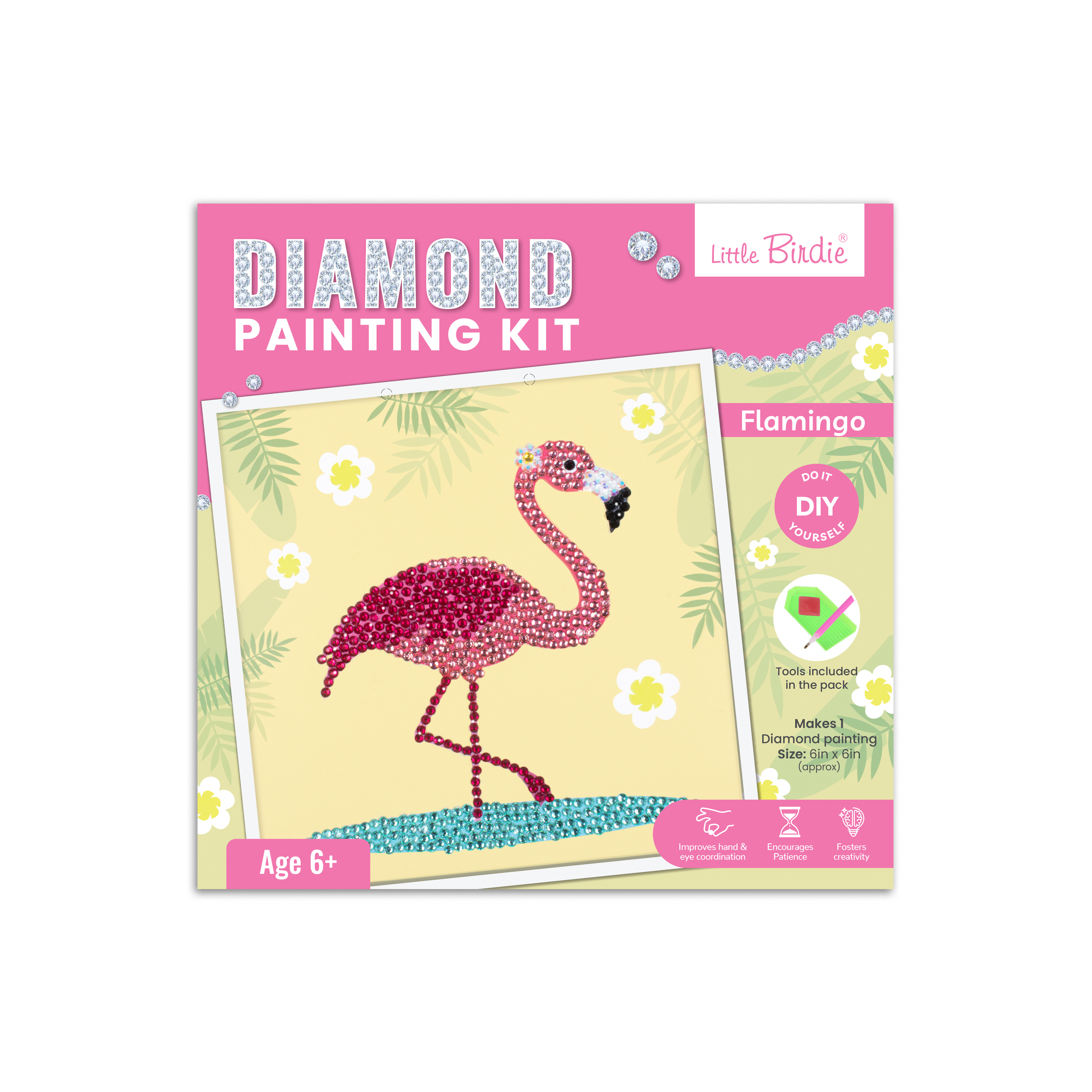 DIY Diamond Painting Kit - Flamingo, 1 Box