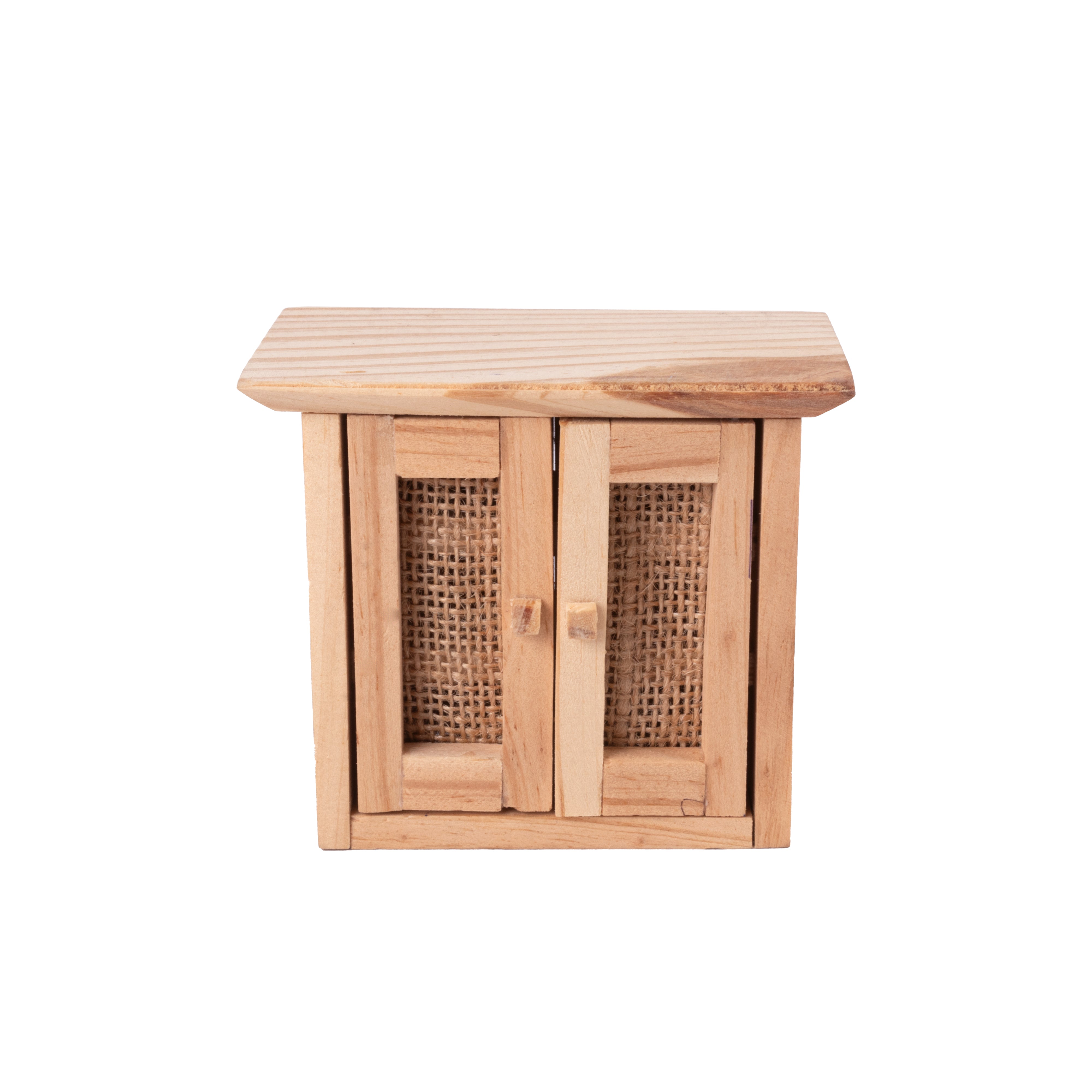 Wooden Miniature Cabinet With Mesh Door Approx L3.54inch x W2.16inch x H2.95inch 1pc