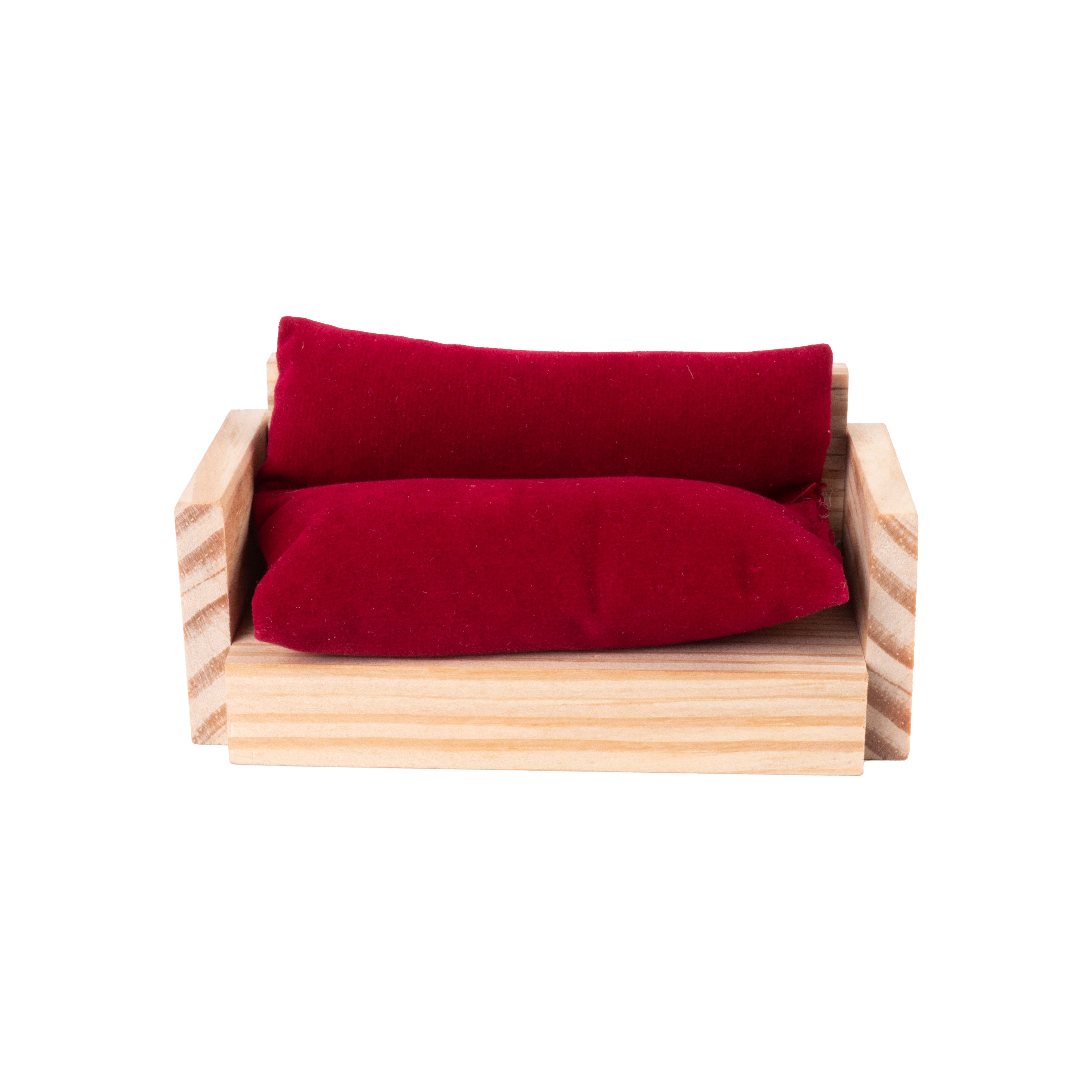 Wooden Miniature 2 Seater Sofa Approx L4.33inch x W2.32inch x H2.28inch 1pc
