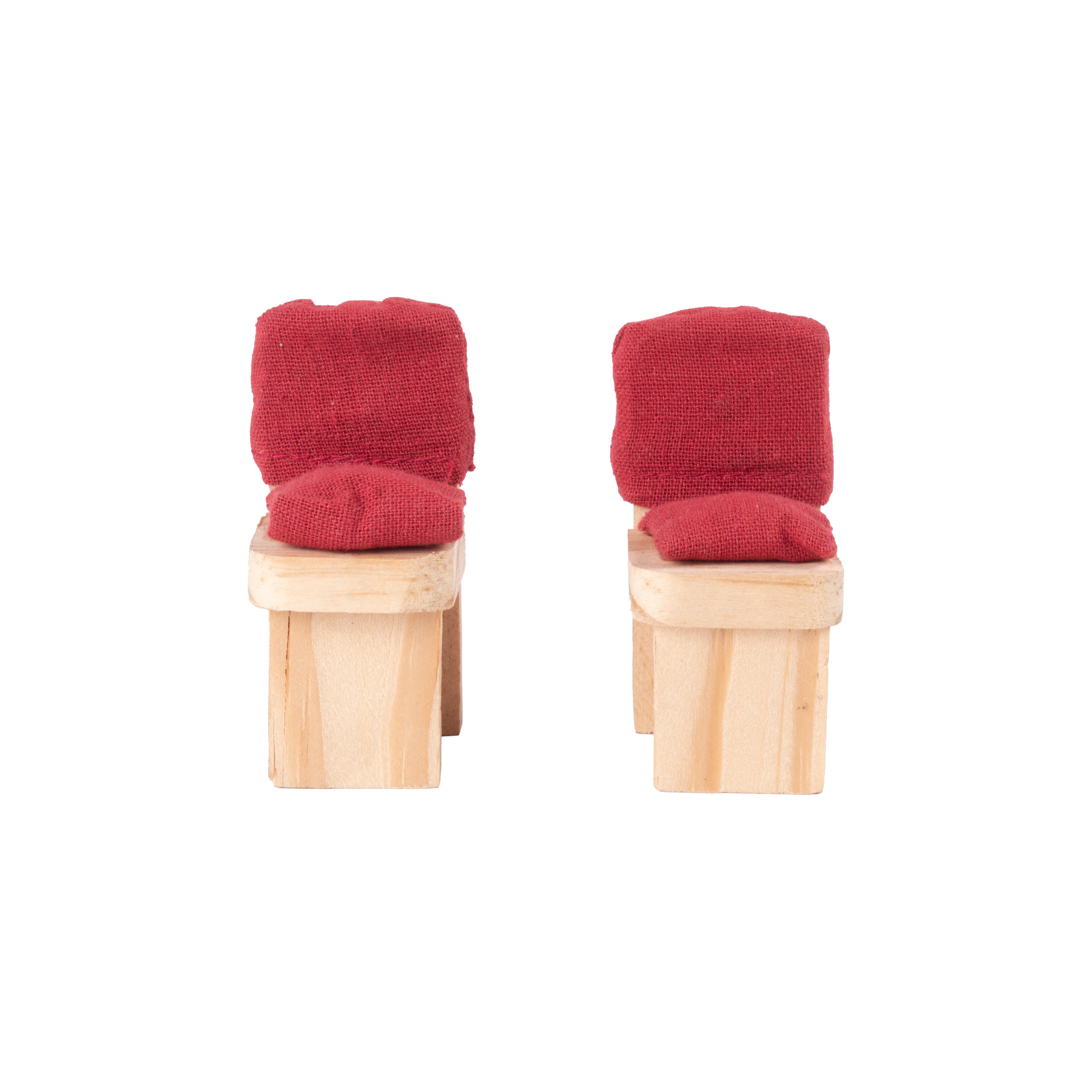 Wooden Miniature Chair With Cushion Approx L1.18inch x W1.5inch x H2.55inch 2pc