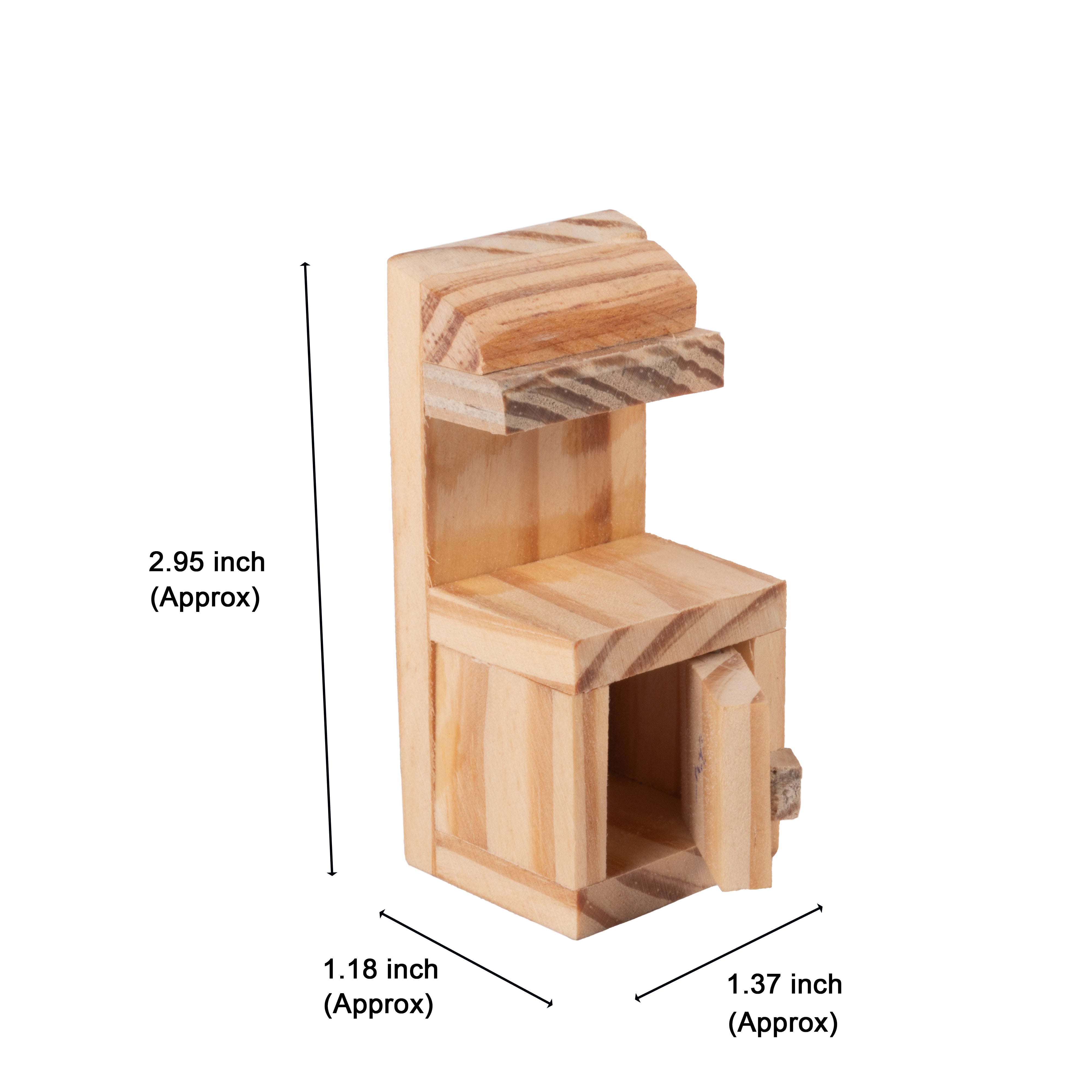 Wooden Miniature Kitchen Counter Approx L1.37inch x W1.18inch x H2.95inch 1pc