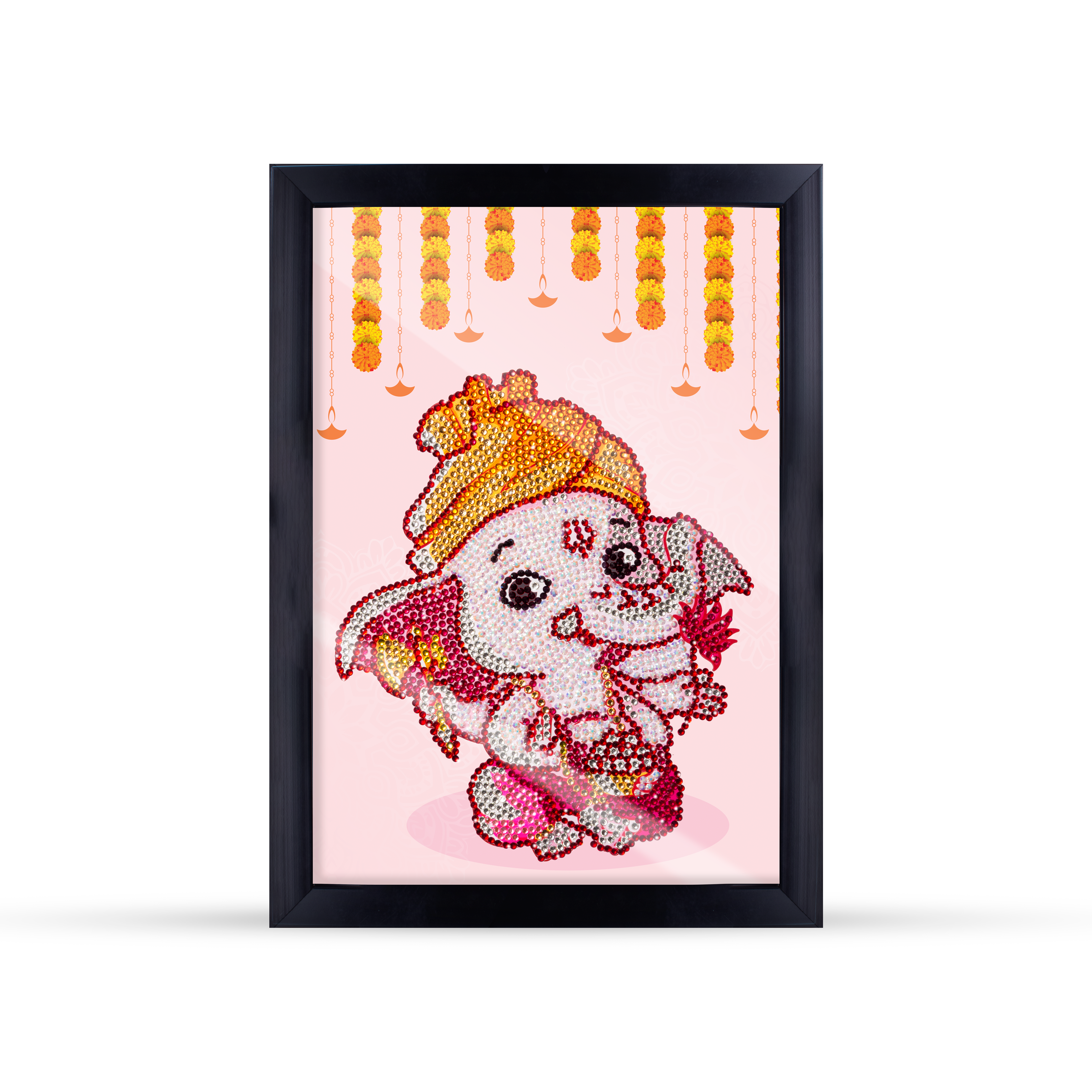 DIY Diamond Painting Kit with frame - Enchanted Ganesha, 1 Box