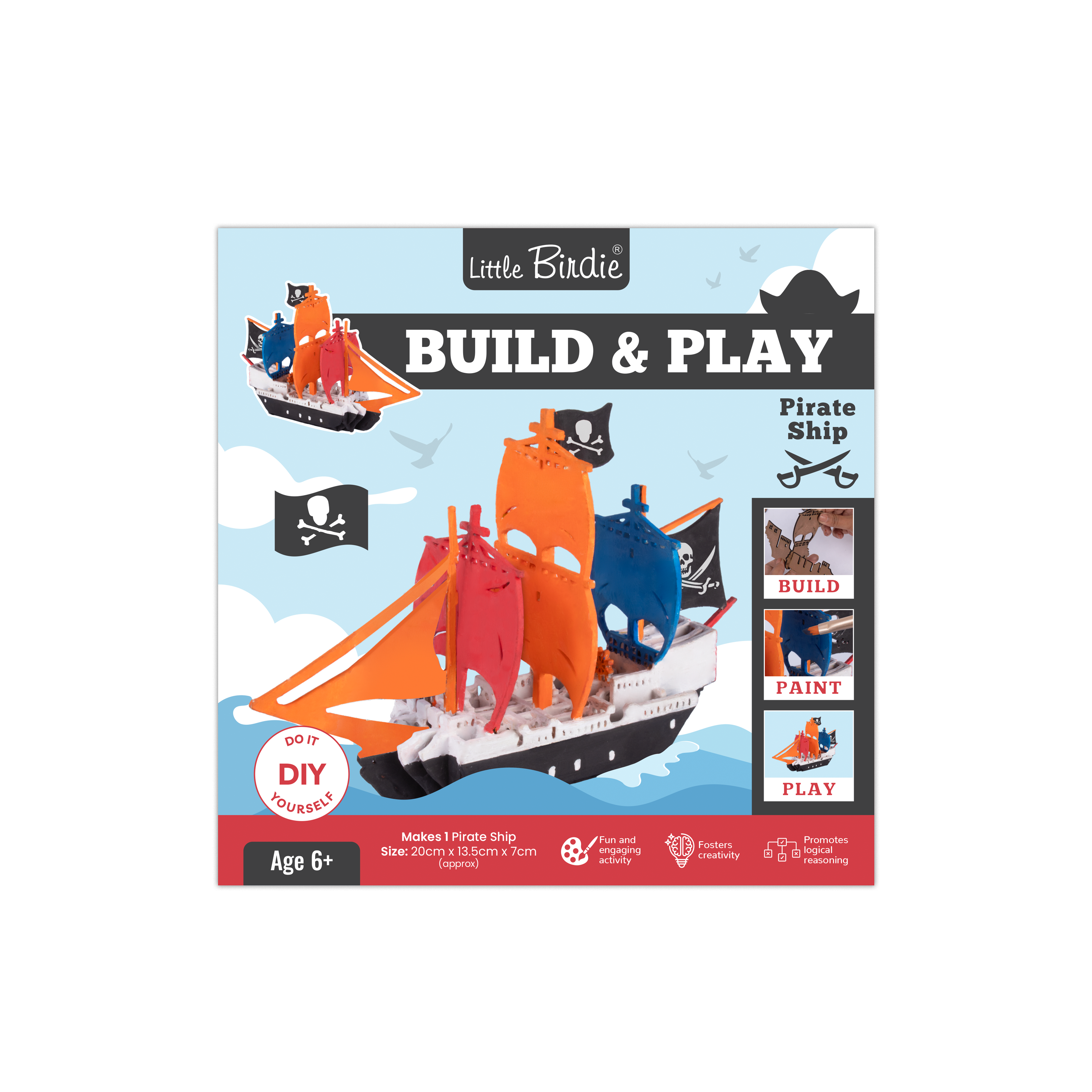 DIY Build and Paint Kit - Pirate Ship, 1 Box