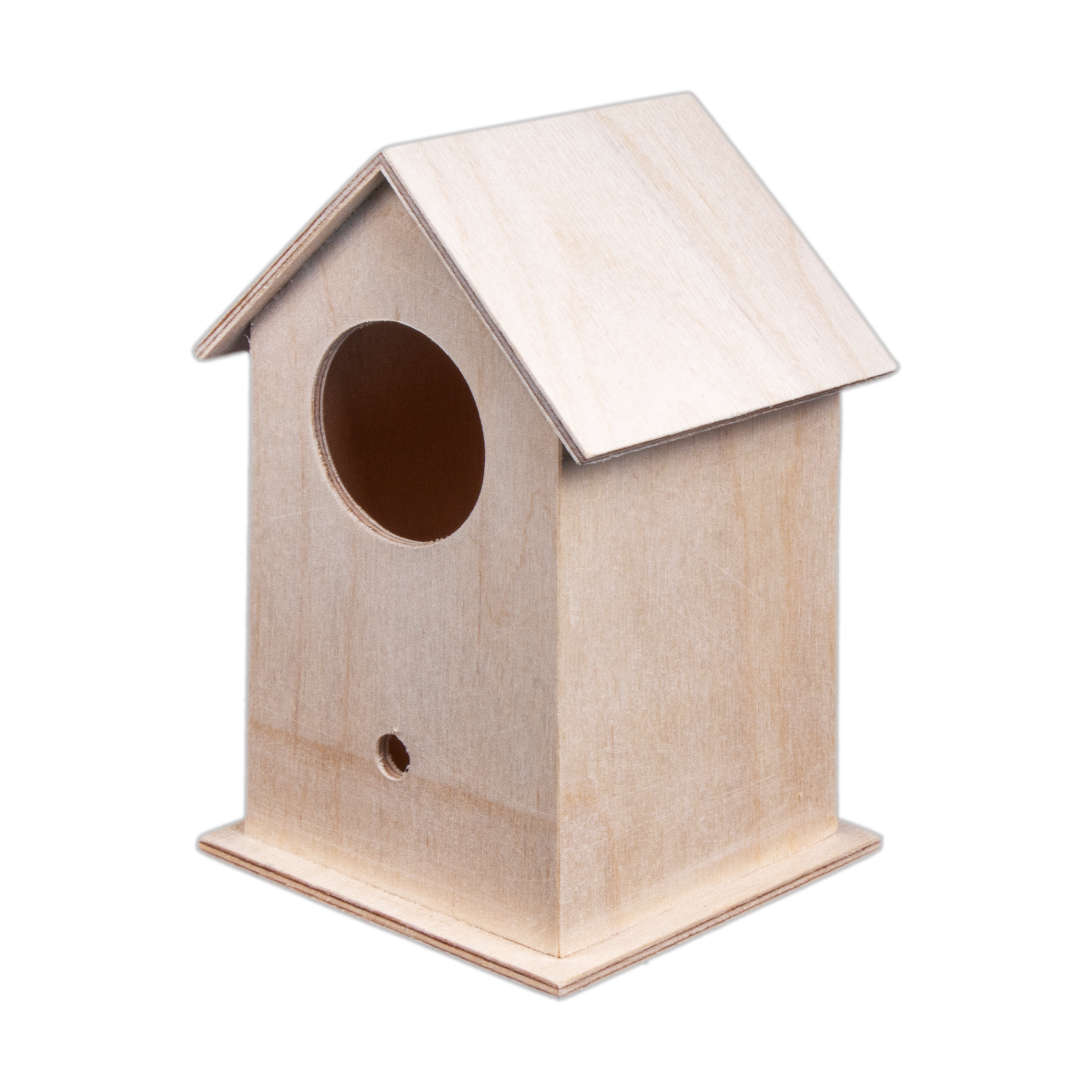 Birdhouse - Birch Wood, Approx 4.4in x 7in, 4mm Thick, 1 pc