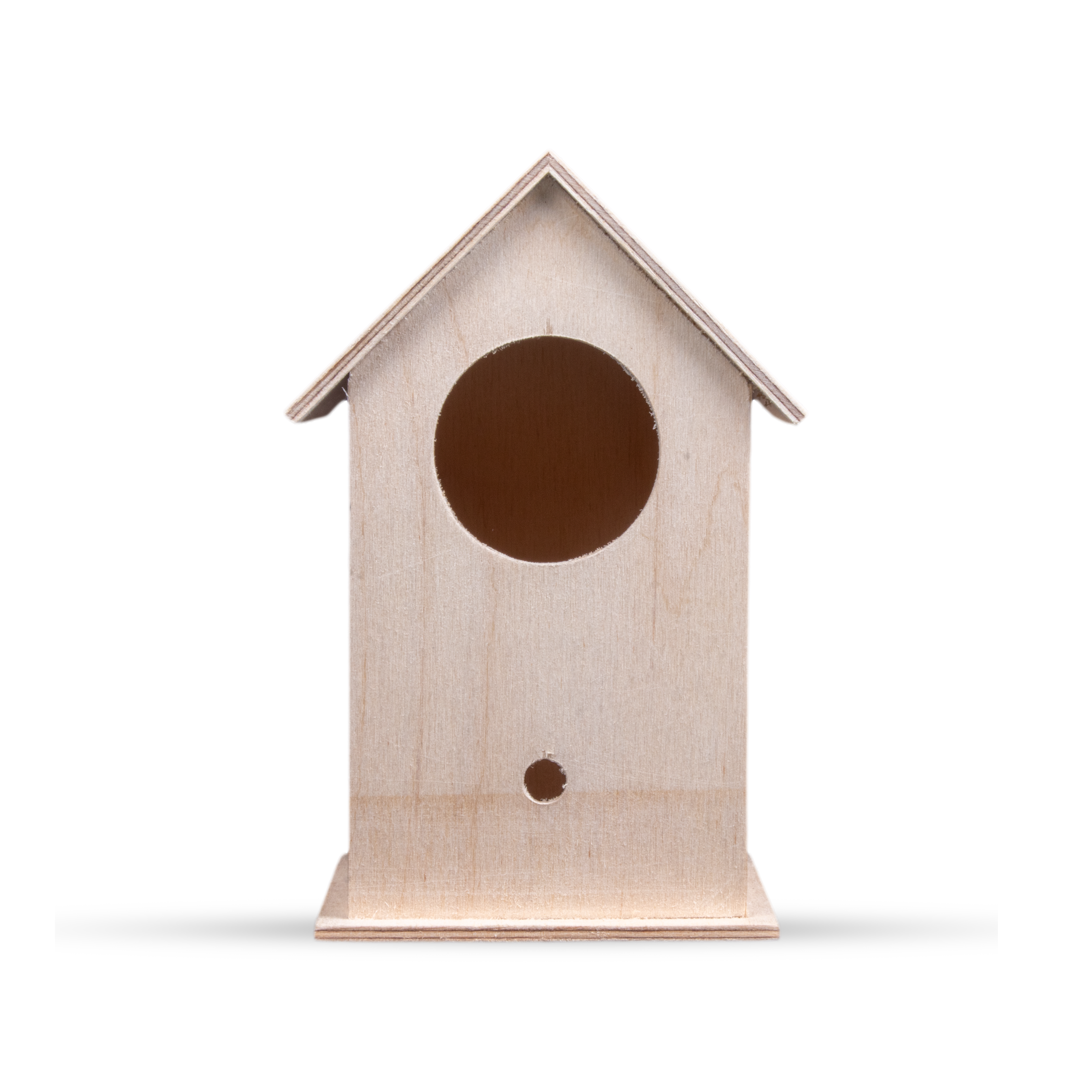 Birdhouse - Birch Wood, Approx 4.4in x 7in, 4mm Thick, 1 pc