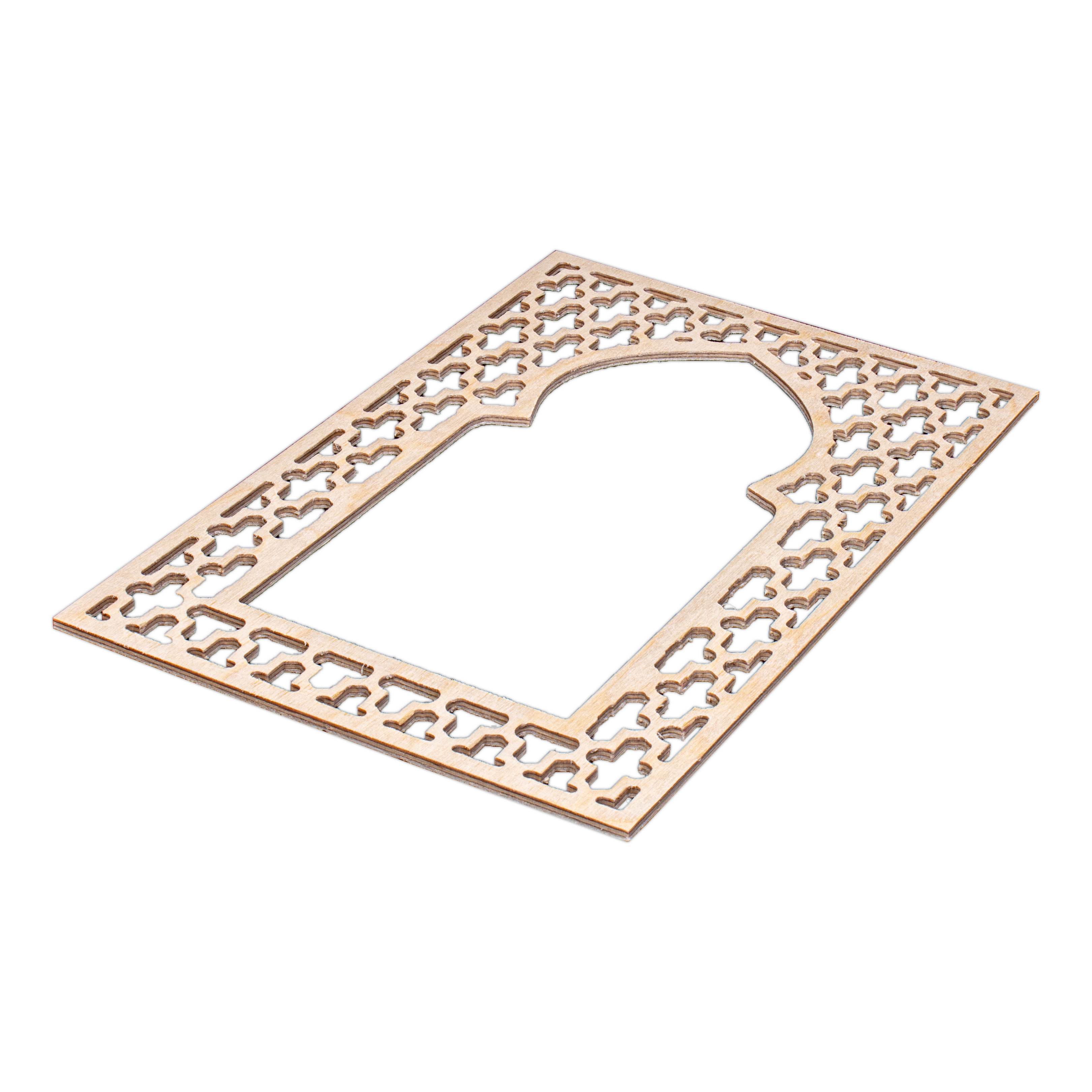 Birch Wood Jharokha Cutout Moroccan Mesh |  12 X 8inch (Approx) | 1pc