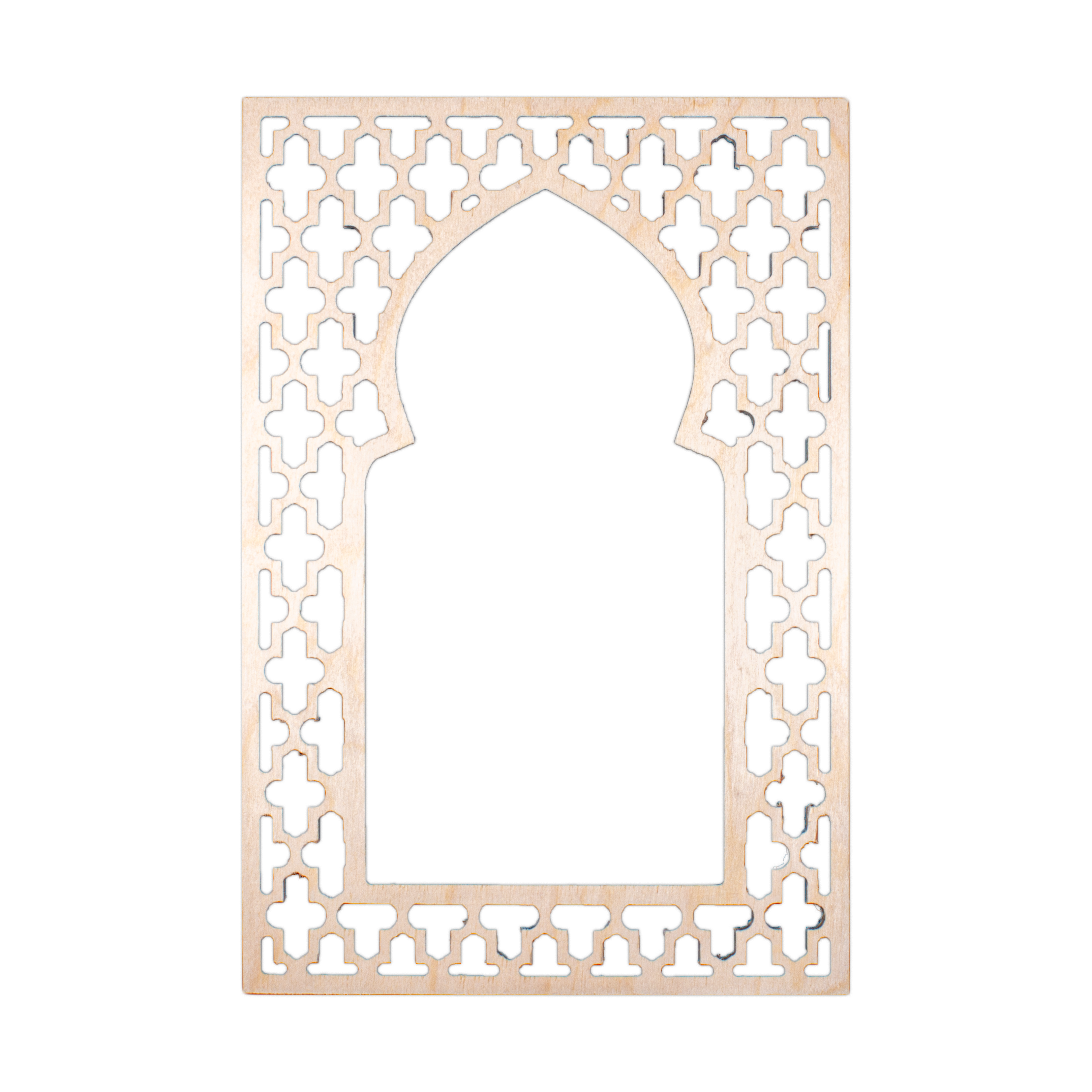Birch Wood Jharokha Cutout Moroccan Mesh |  12 X 8inch (Approx) | 1pc