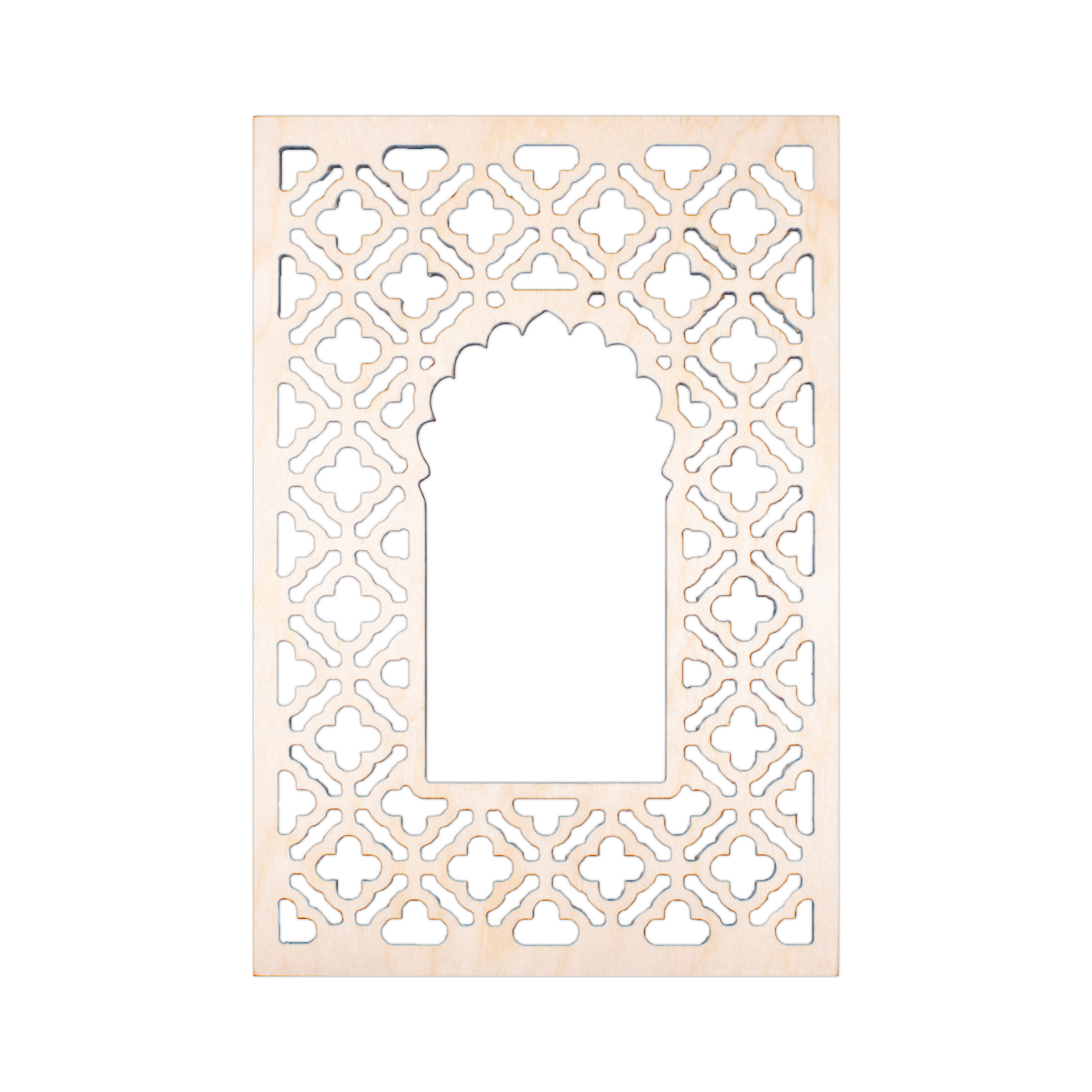 Birch Wood Jharokha Cutout Classic Mesh |  12 X 8inch (Approx) | 1pc