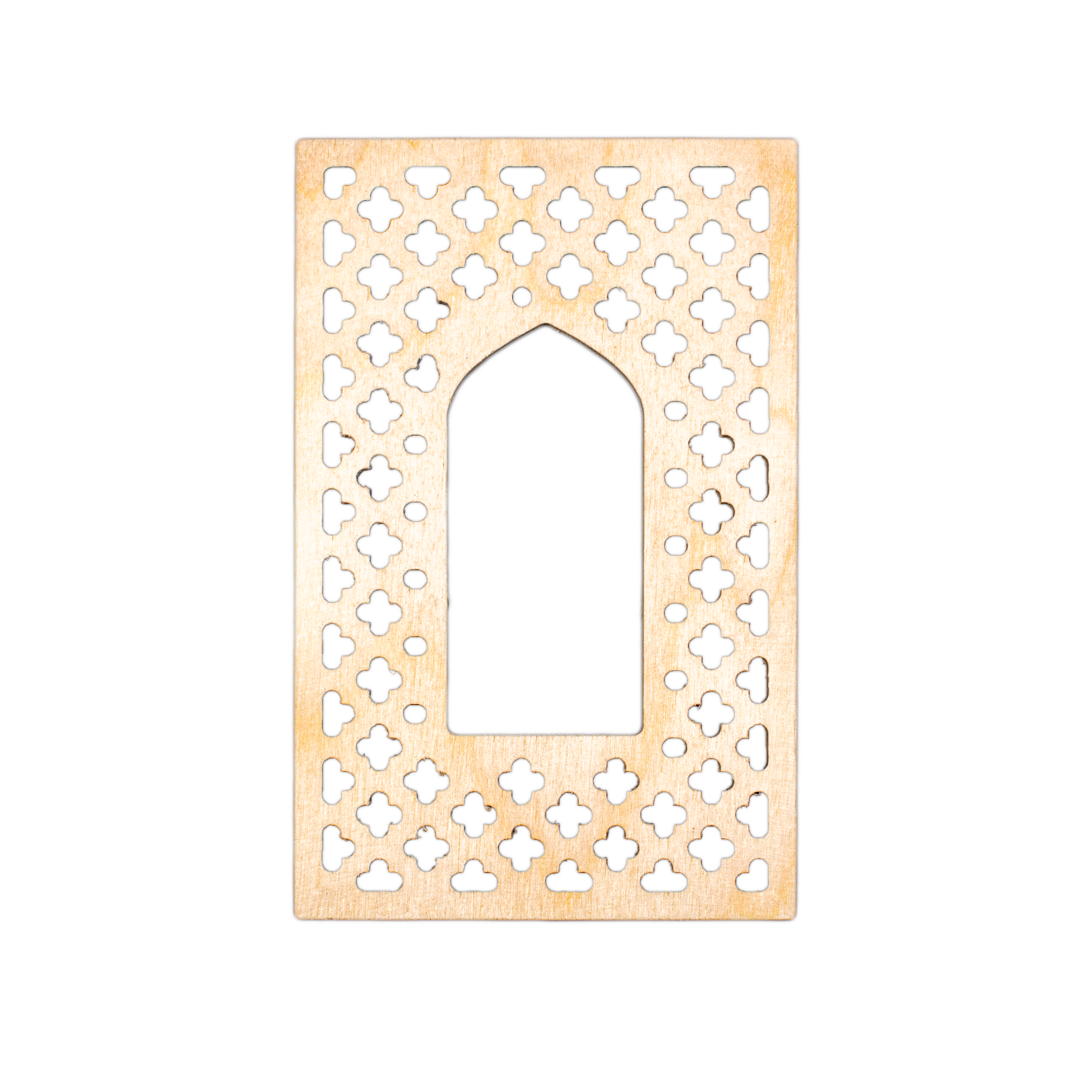 Birch Wood Jharokha Cutout Floral Mesh |  6.3 X 4inch (Approx) | 1pc
