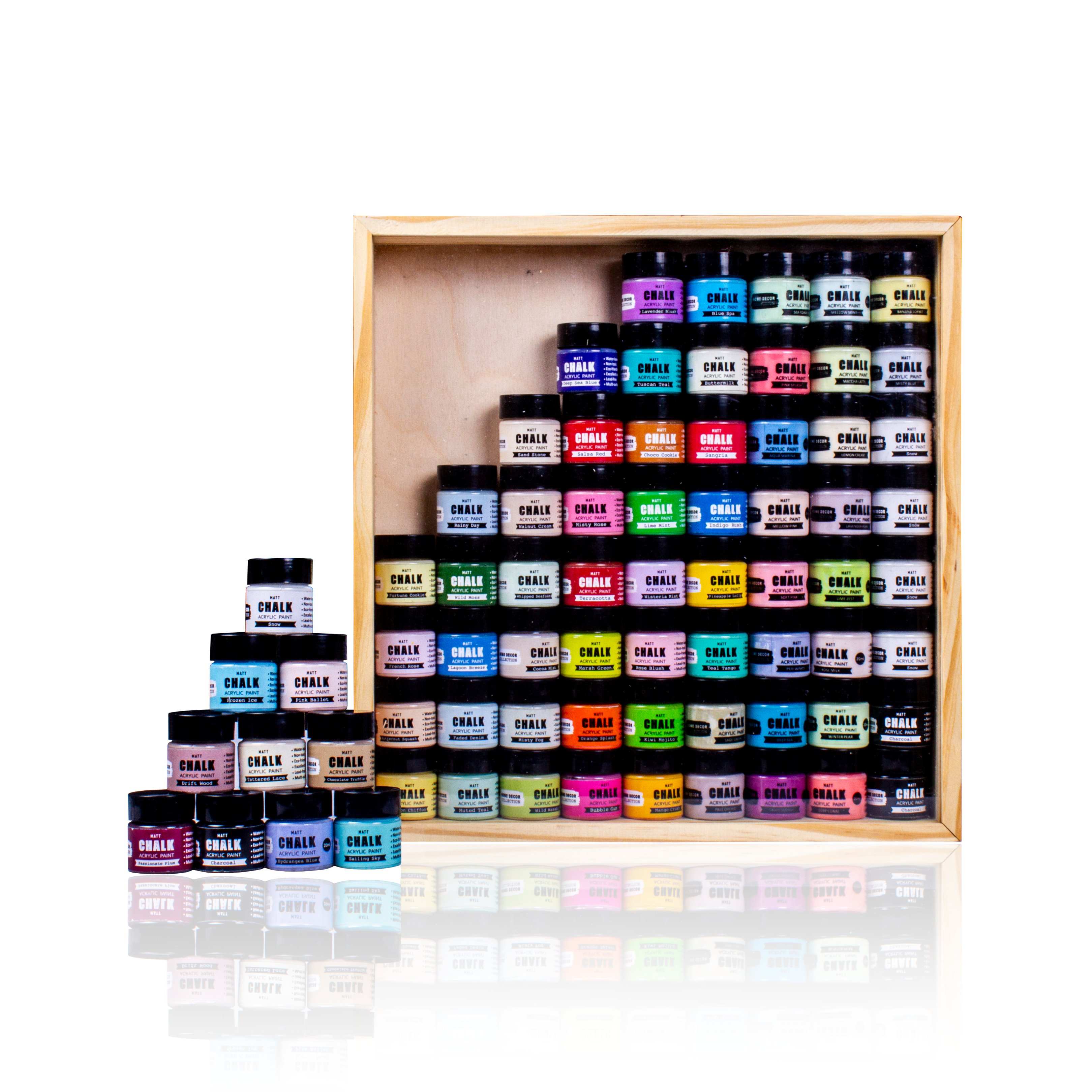 Home Decor Chalk Paint Collectors Edition 72 Shades X 20ml MDF Box With Acrylic Lid