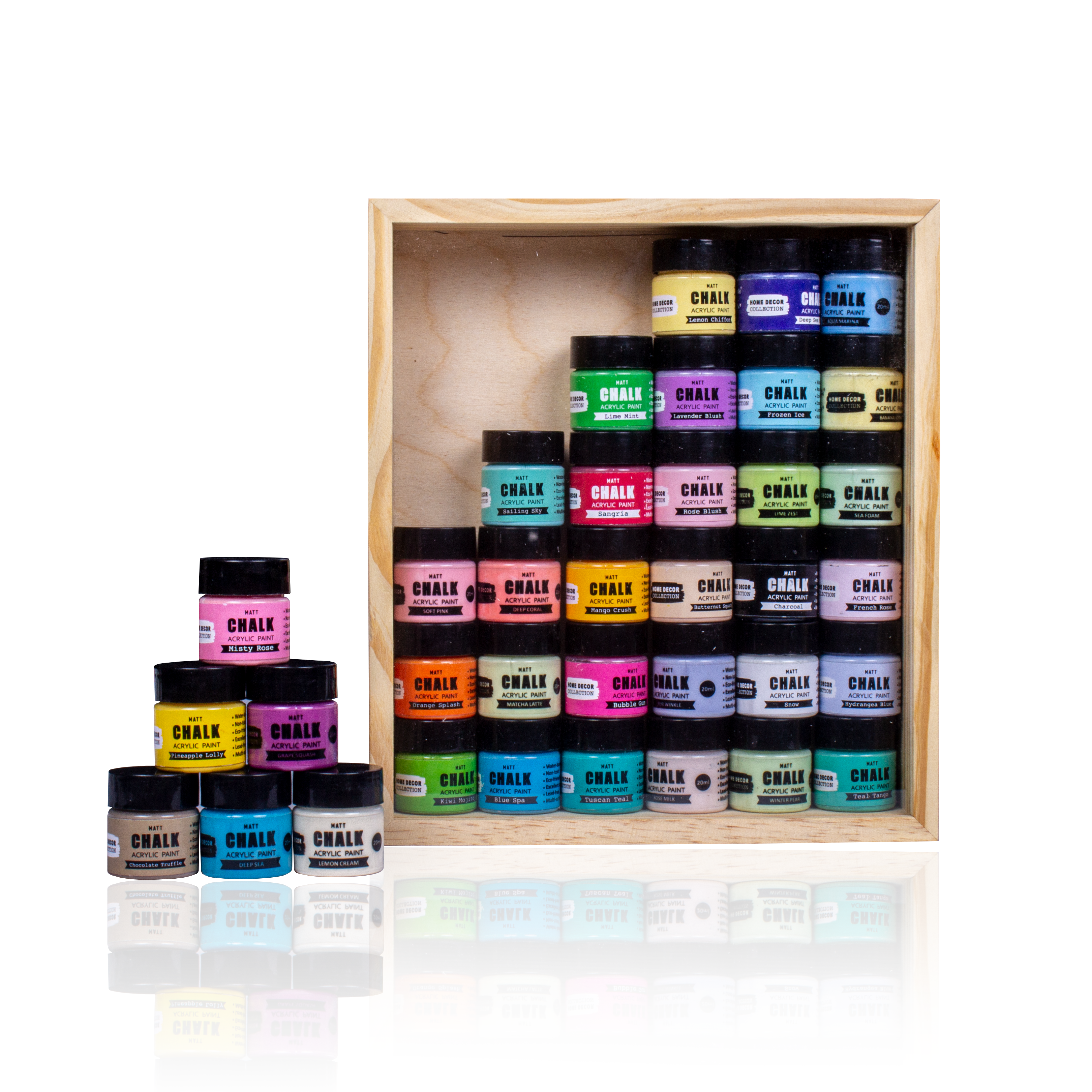 Home Decor Chalk Paint Collectors Edition 36 Shades X 20ml MDF Box With Acrylic Lid