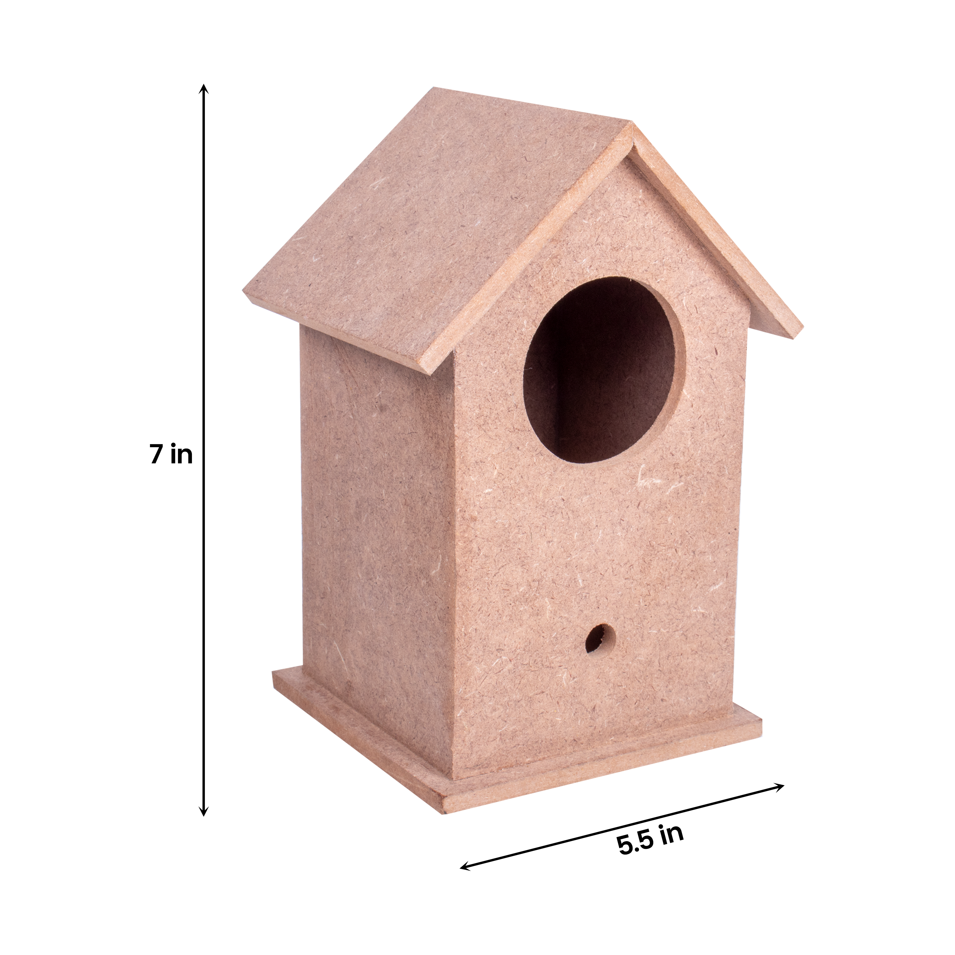 MDF Bird House W4.4 X H7 X D4.4Inch 5.5Mm Thick 1Pc Lb