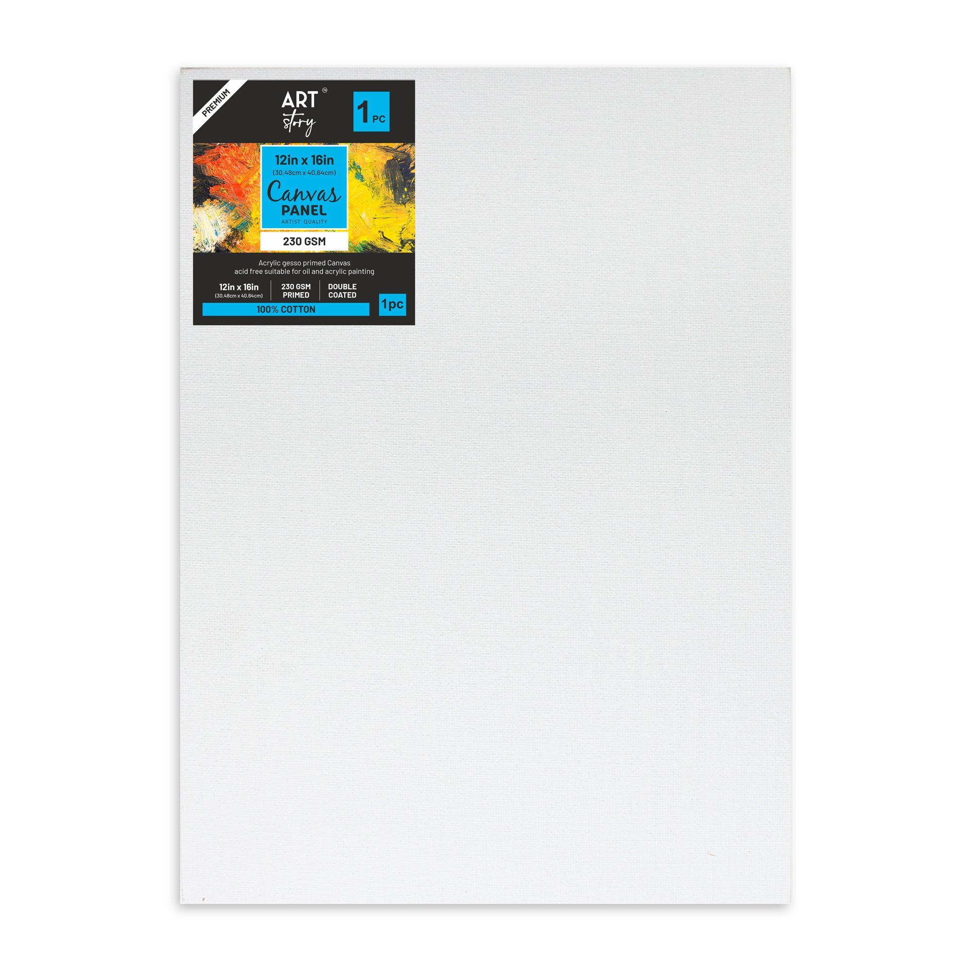 Canvas Panel 3Mm Mdf Board 12 X 16Inch 1Pc (Pack of 3)