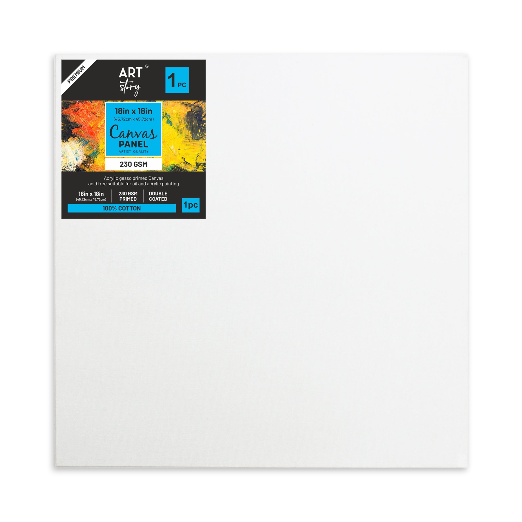 Canvas Panel 3Mm Mdf Board 18 X 18Inch 1Pc (Pack of 3)
