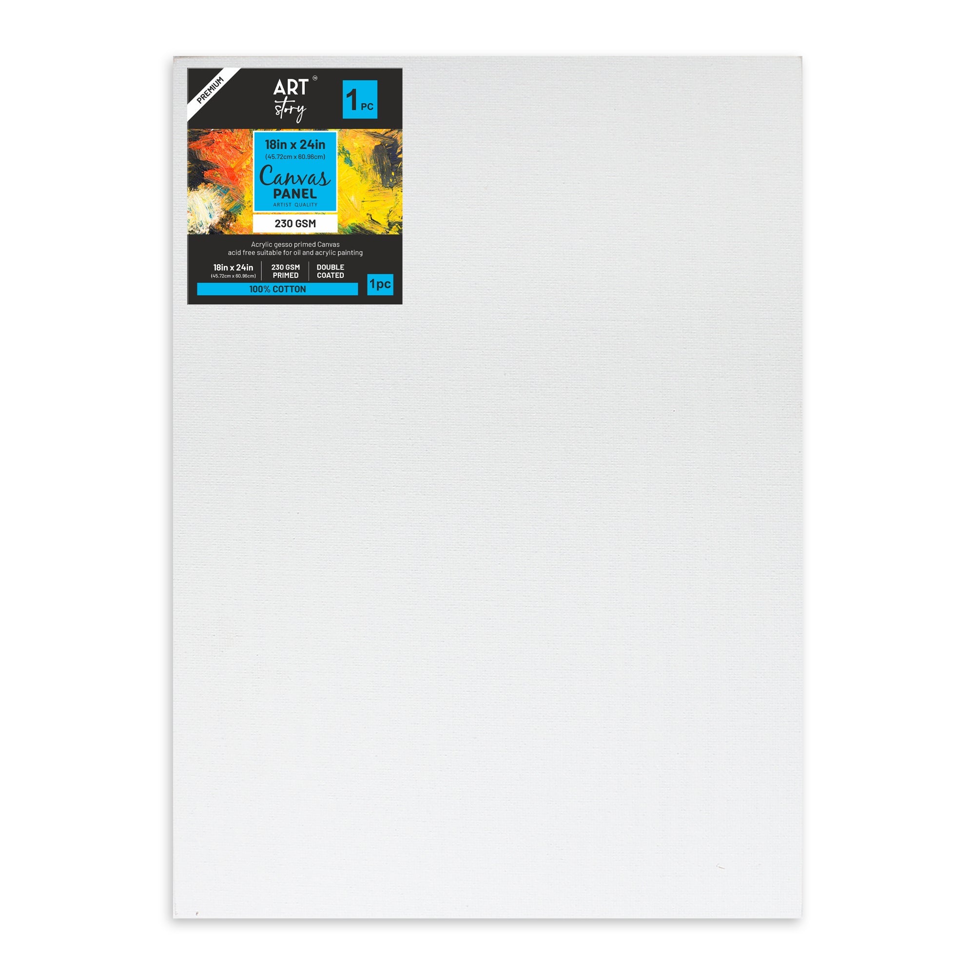 Canvas Panel 18 X 24Inch 3Mm Thick Mdf Board 1Pc (Pack of 3)