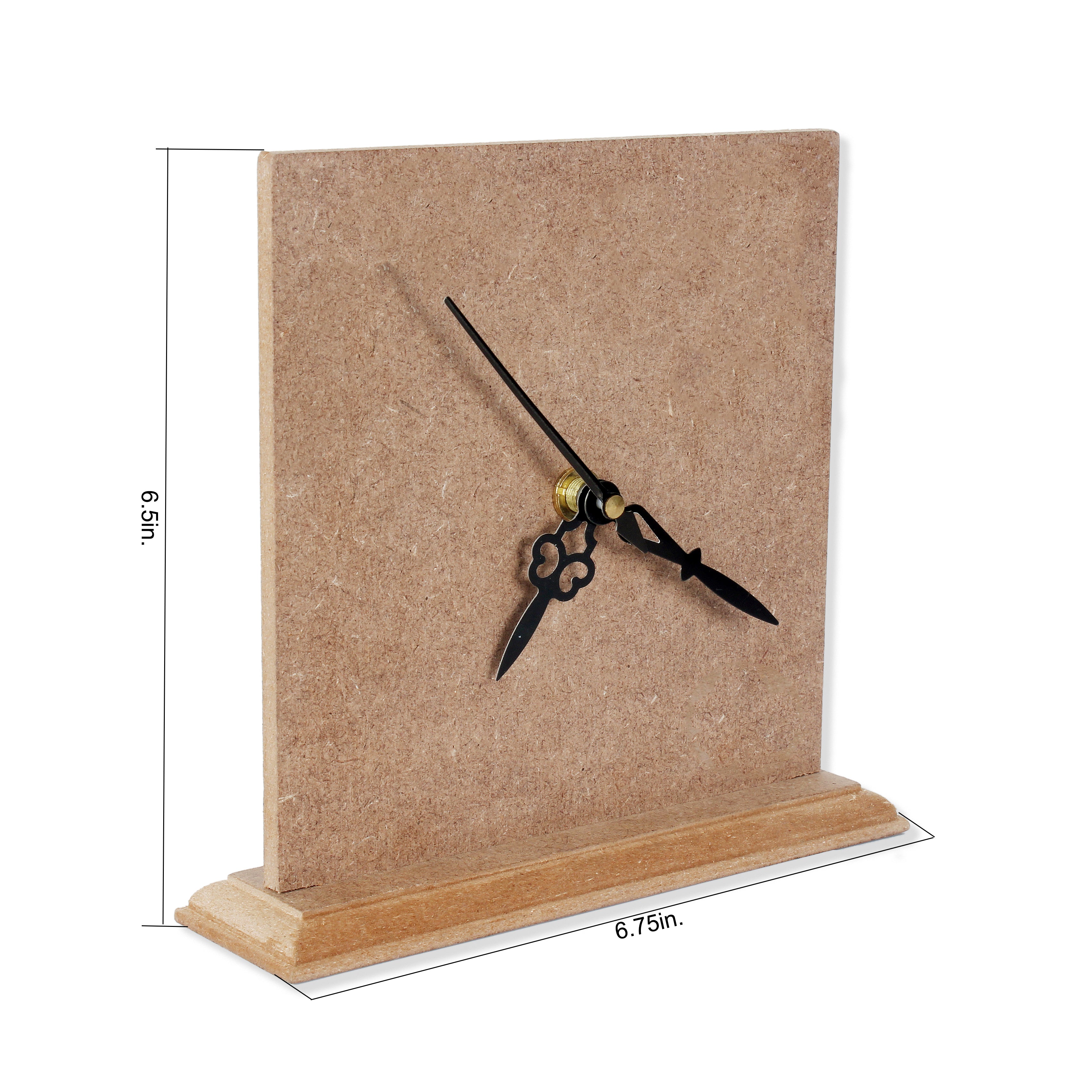 MDF Table Clock L6.5 X W6.7inch 1pc