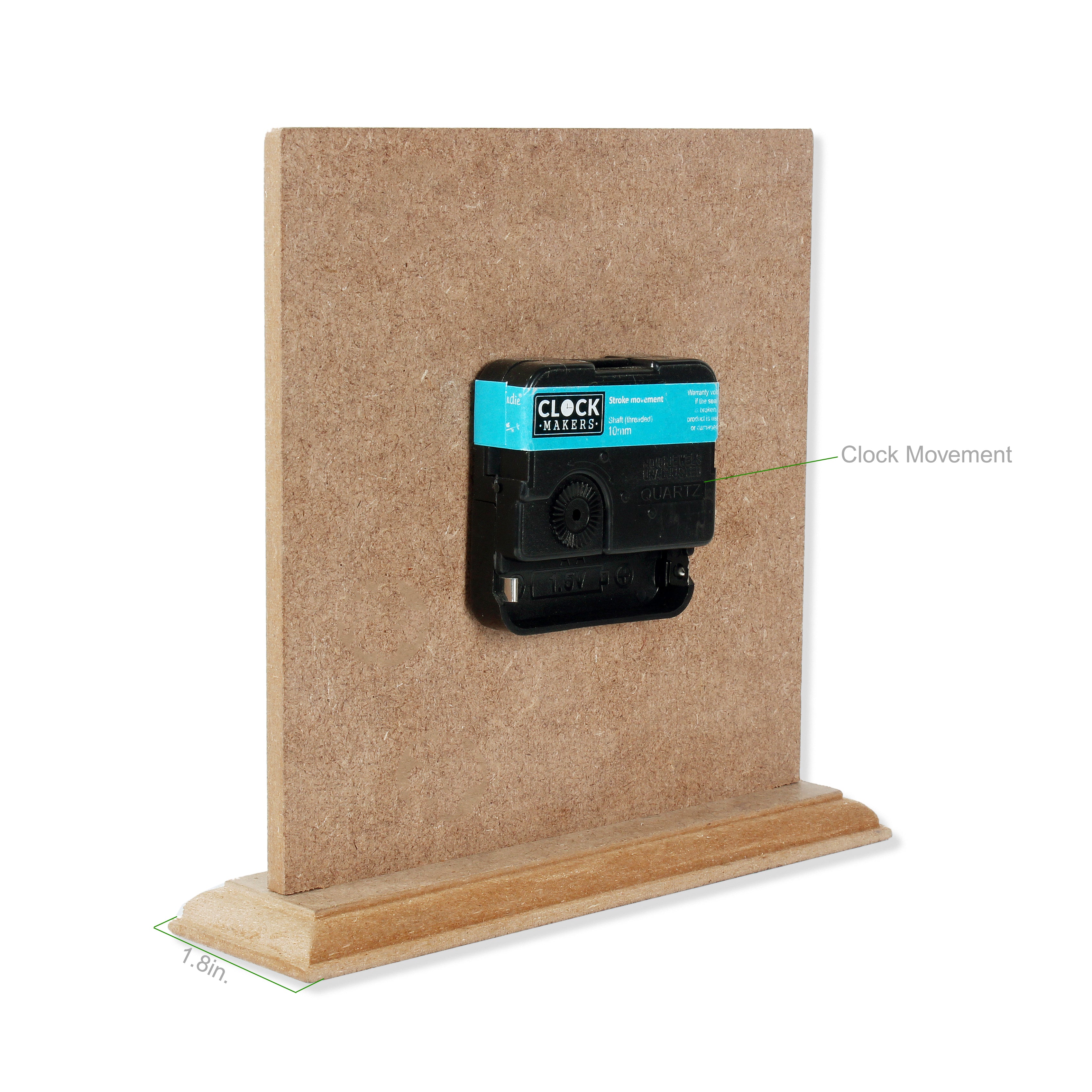 MDF Table Clock L6.5 X W6.7inch 1pc