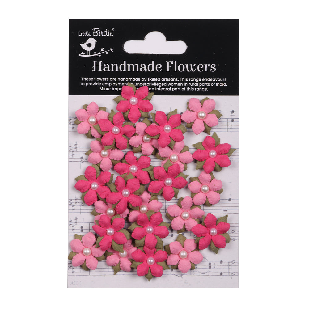 Handmade flowers Precious Pink Elira Approx 2Cm 24Pc Pbci Lb