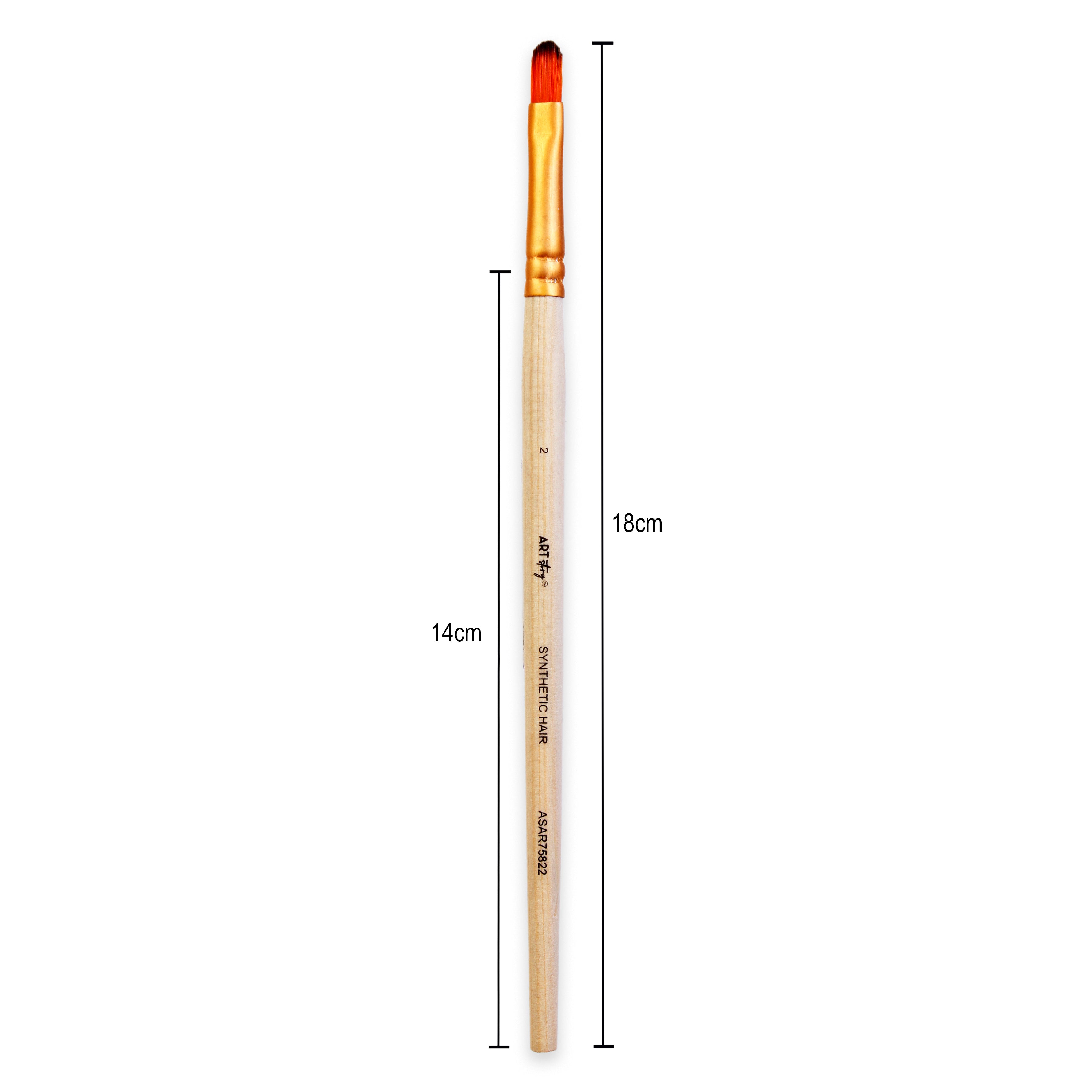 Filbert Brush Synthetic Hair Size 2 Handle Length 150mm
