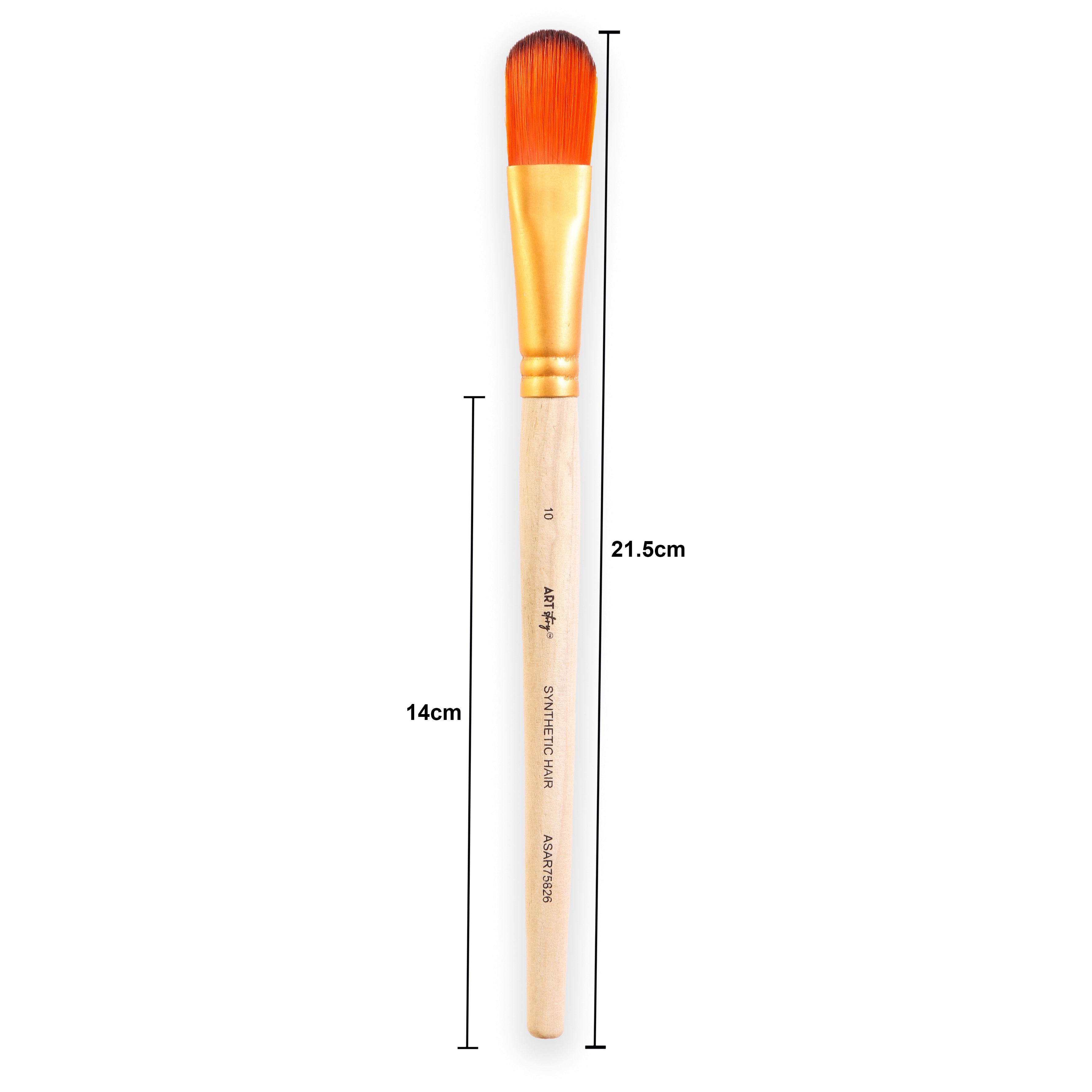 Filbert Brush Synthetic Hair Size 10 Handle Length 150mm