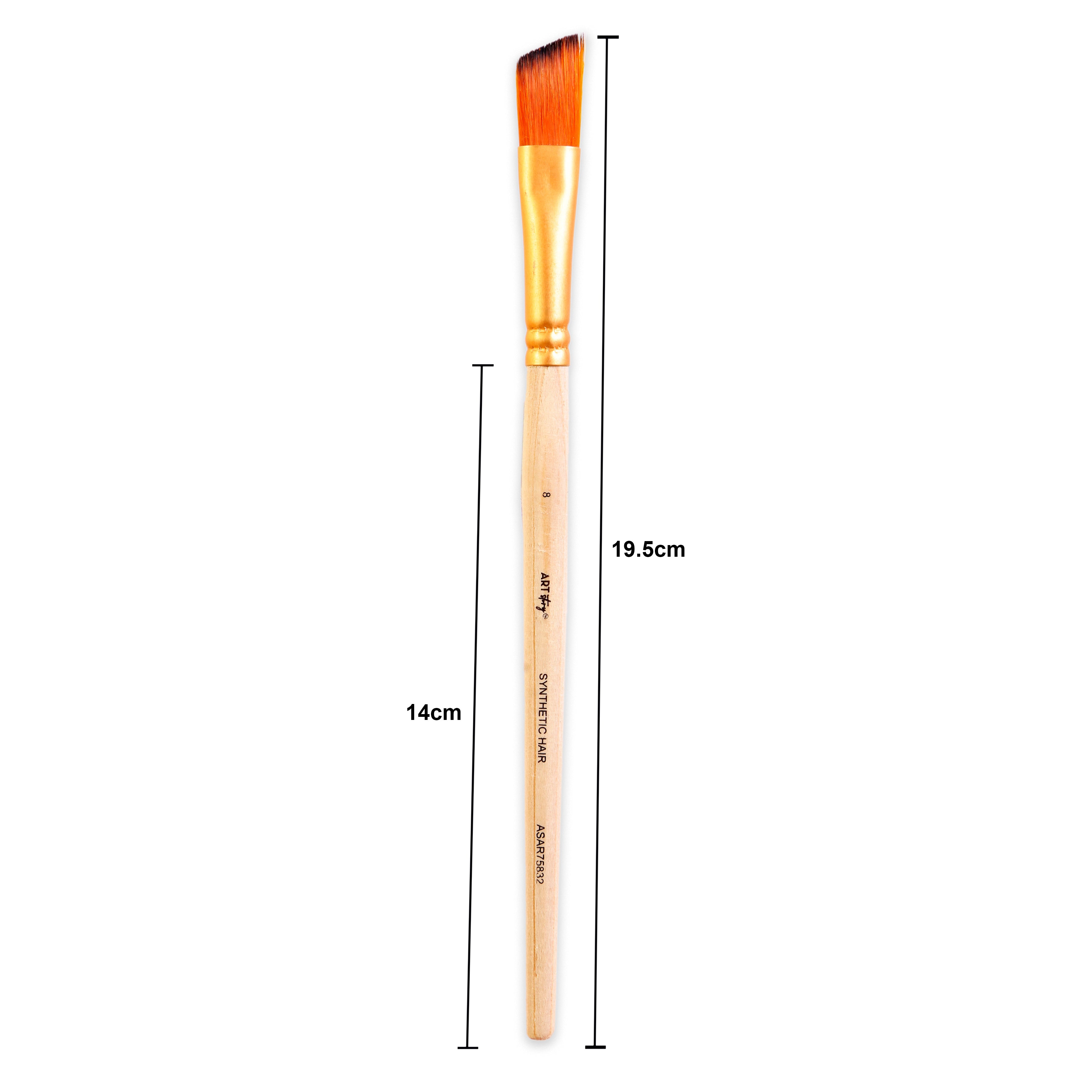 Angular Brush Synthetic Hair Size 8 Handle Length 150mm