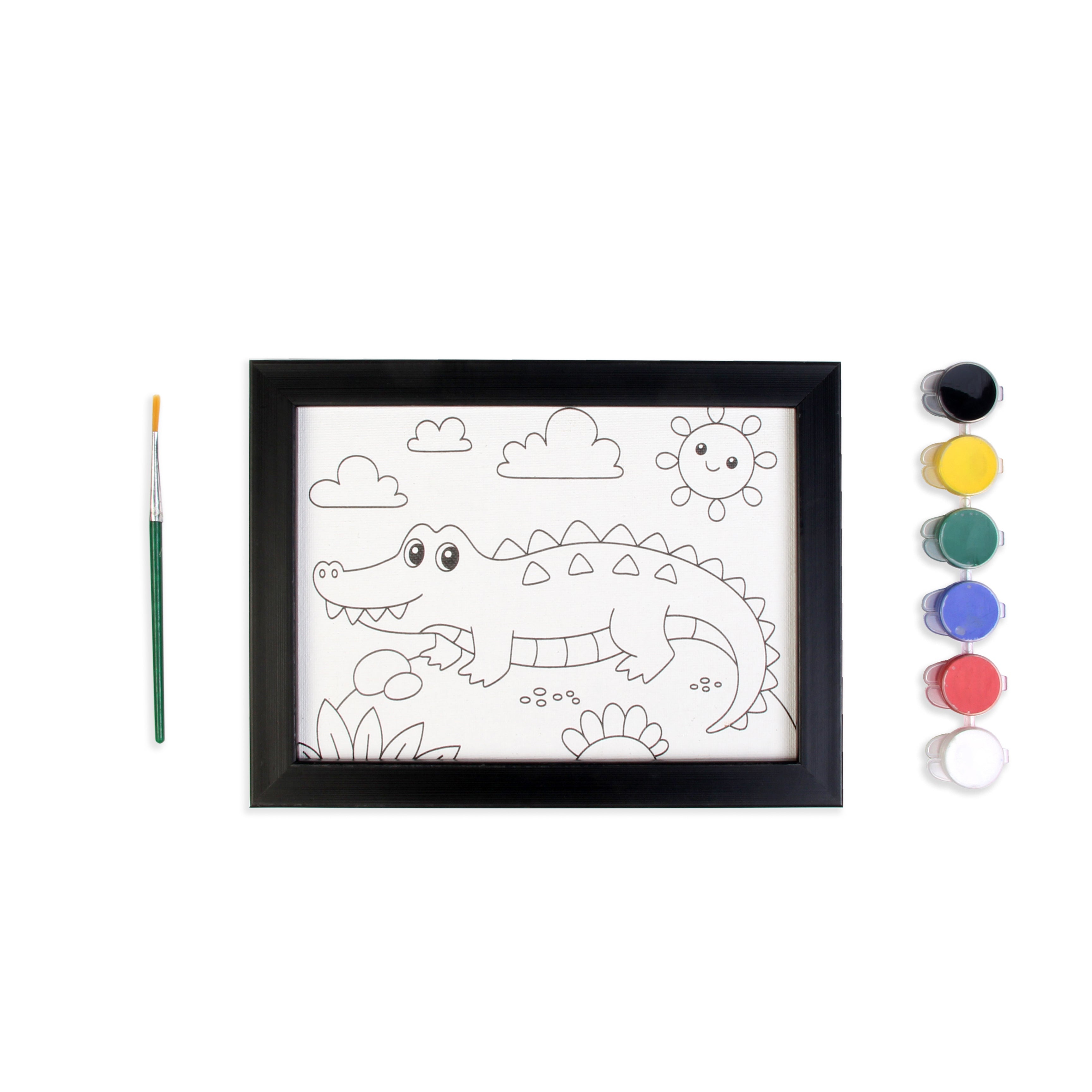 Pre-printed Canvas With Frame Alligator Painting Kit 5 X 7inch